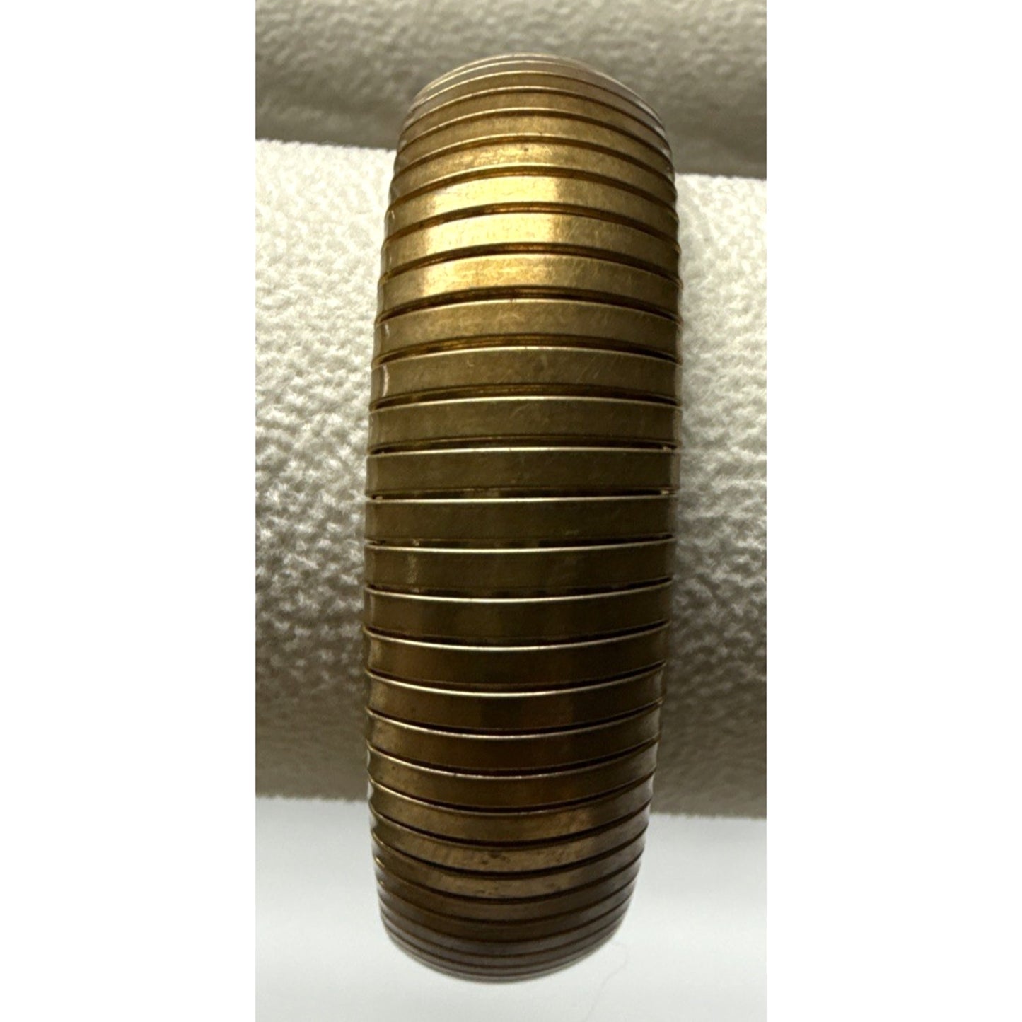 Vintage Flex Omega Brass Gold Tone Bangle Tubogas Stretch Bracelet