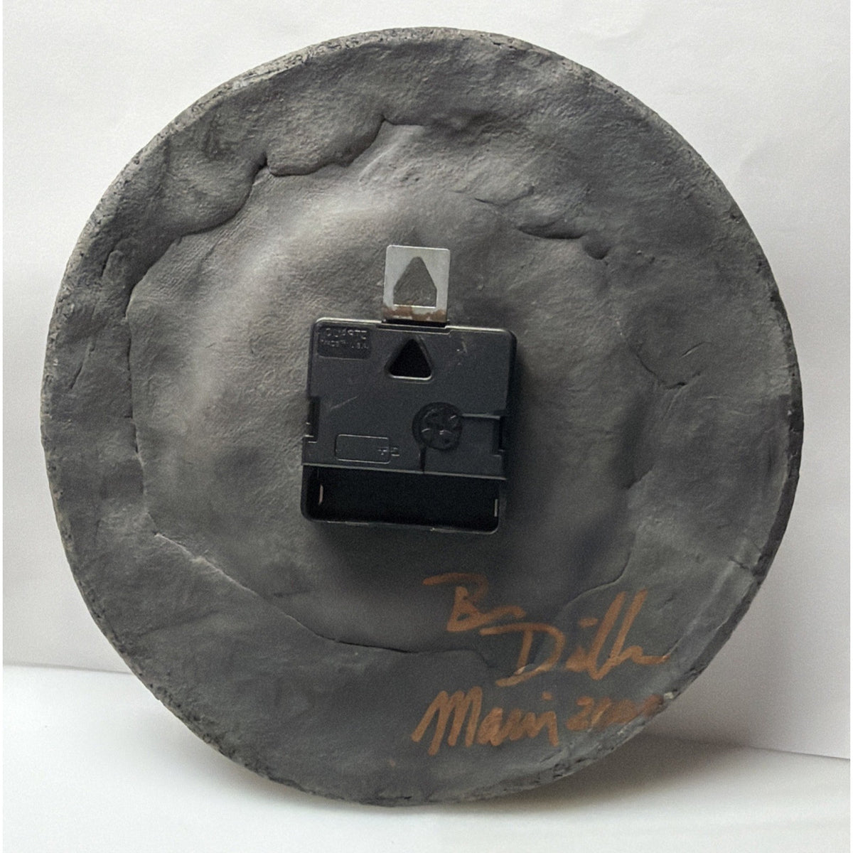 Vtg Ben Diller Raku Art Pottery Petroglyph Glazed Crackle Clock Iridescent As Is