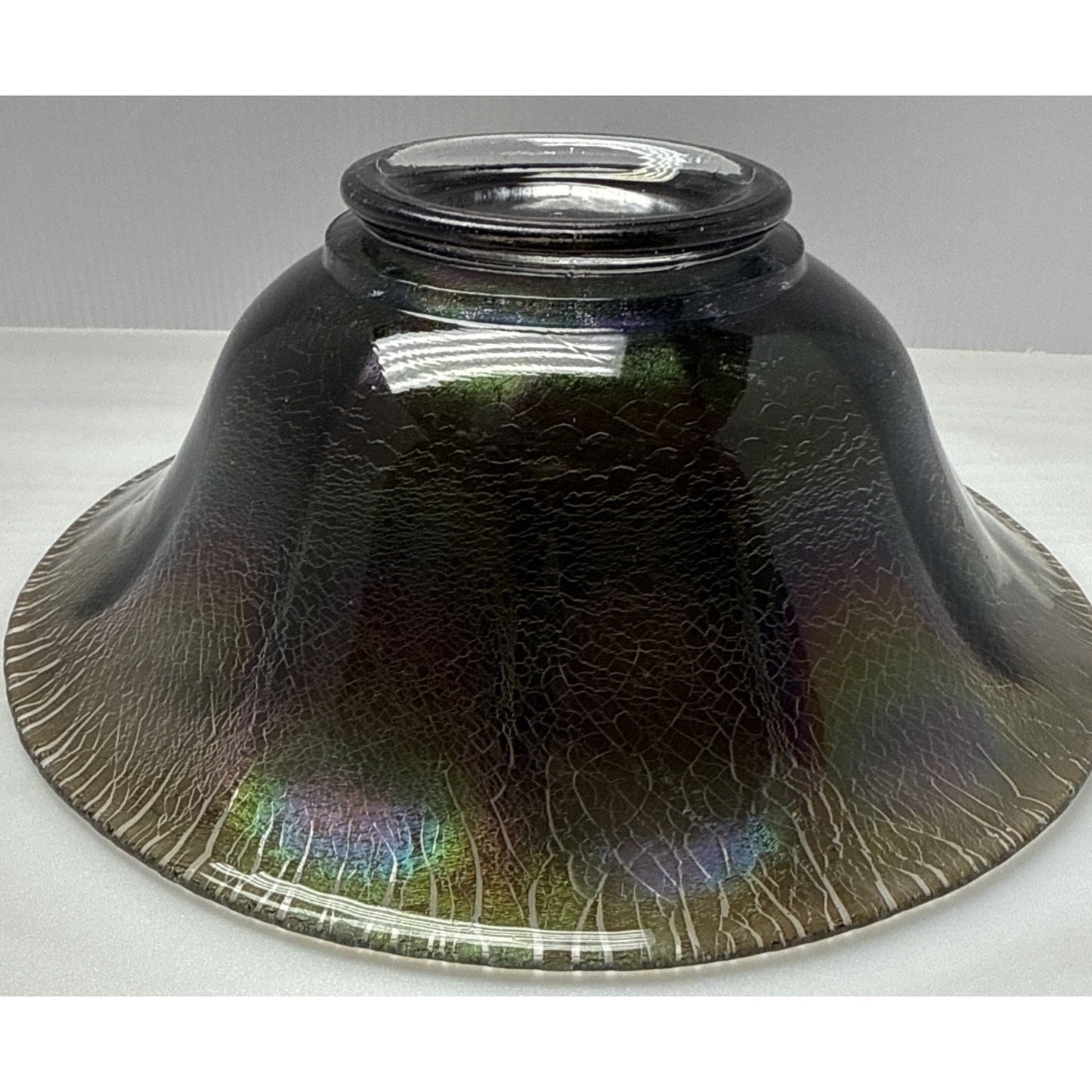 Vintage Imperial Glass Smoke Carnival Stretch Wide Panel Bowl Flare Rim As Is