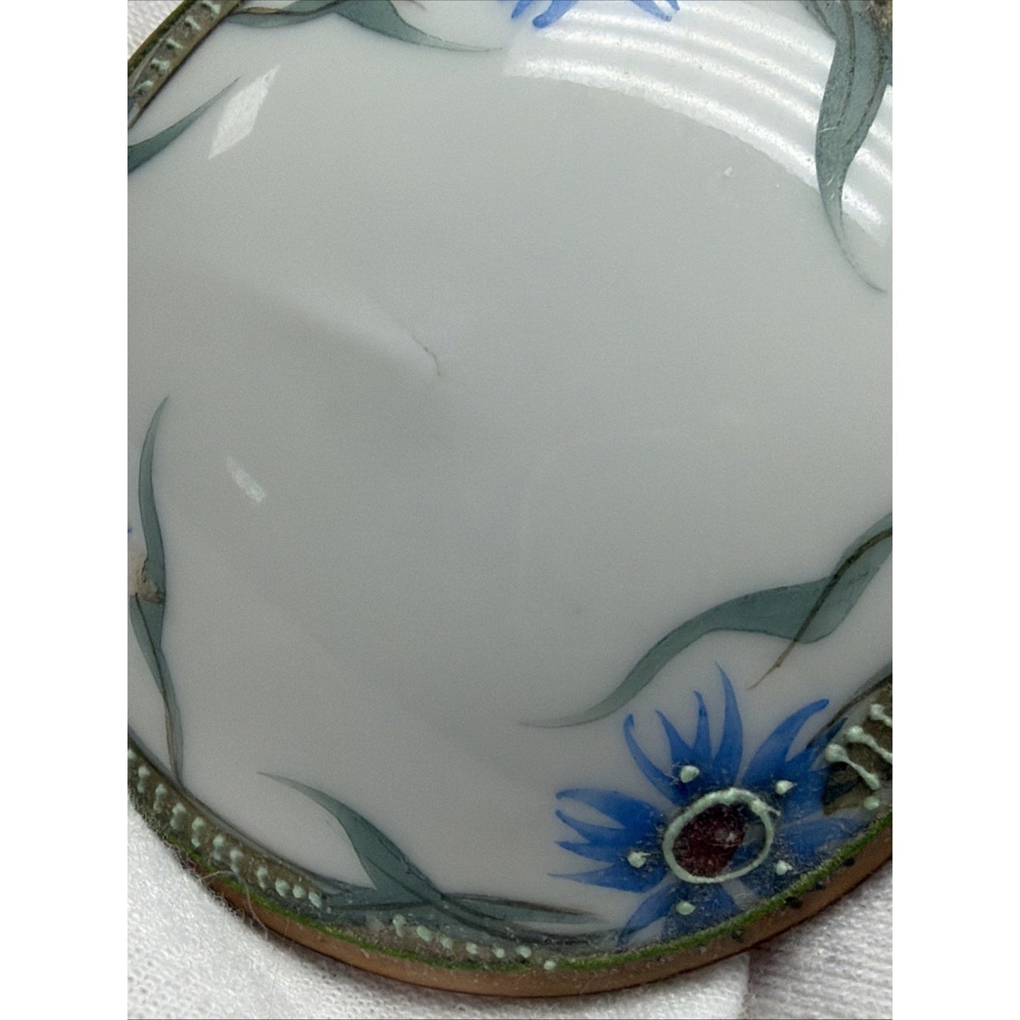 Antique Lot of 3 Hand Painted Nippon Moriage Floral Covered Trinket Vanity Jars