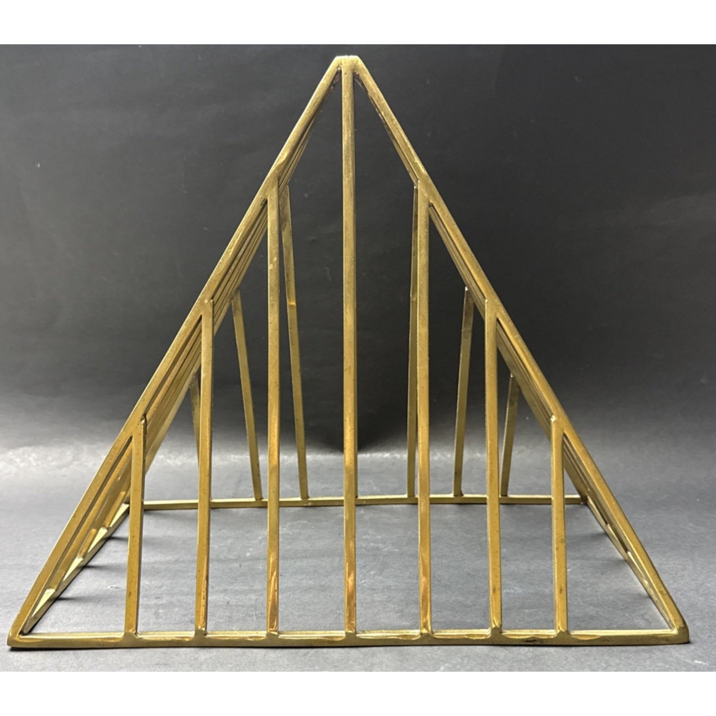 Lot of 2 Brass Geometric Architectural Pyramids Large As-Is