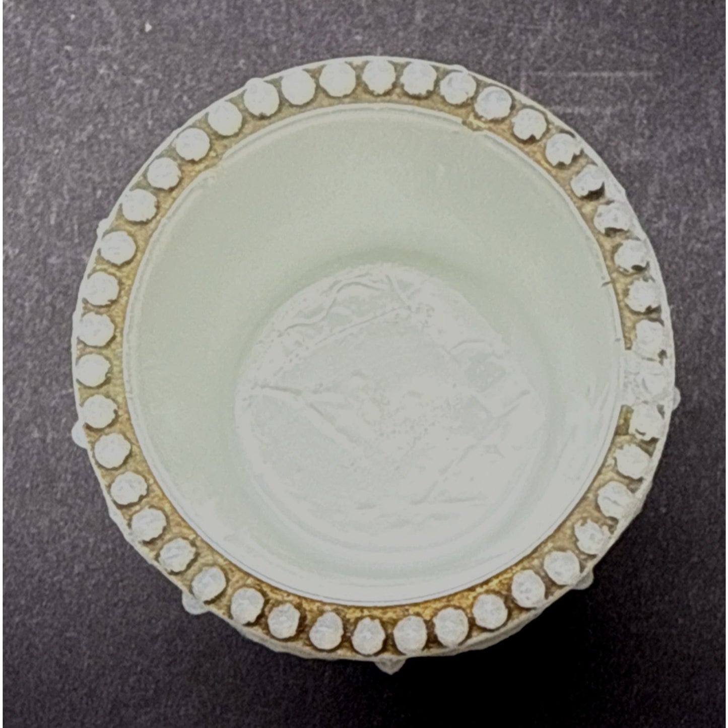 EAPG Unidentified Milk Glass Toothpick Matchstick Tobacco Childs Bead Scroll
