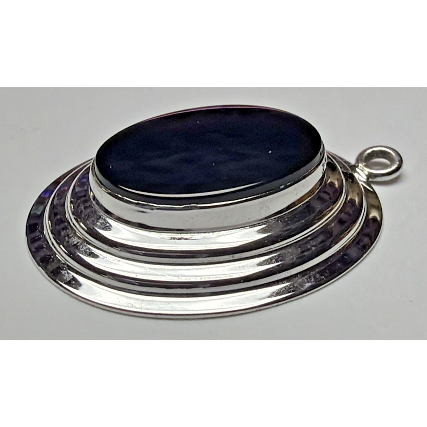 MCM A&Z Sterling Hayward STG Black Onyx Pendant Ribbed Read As-Is