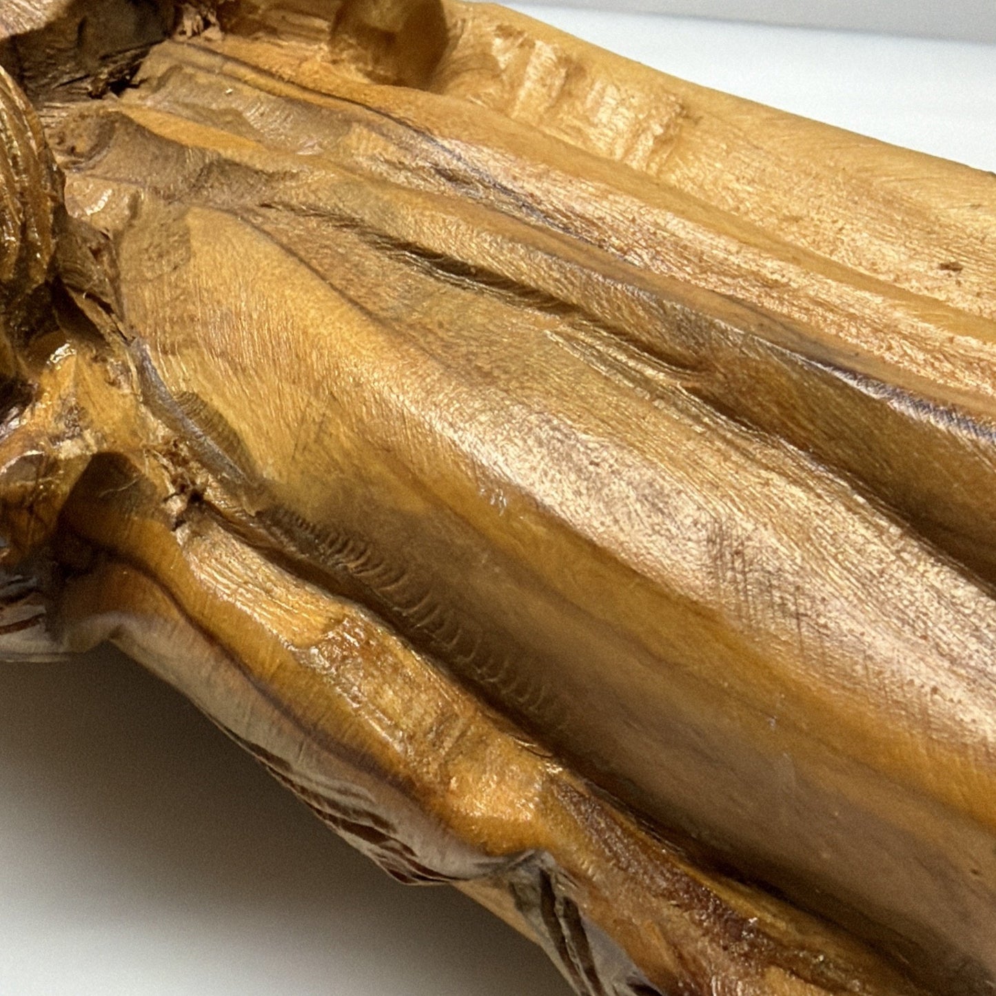 Vintage Hand Carved Olive Wood Moses Sculpture Ten Commandments As Is