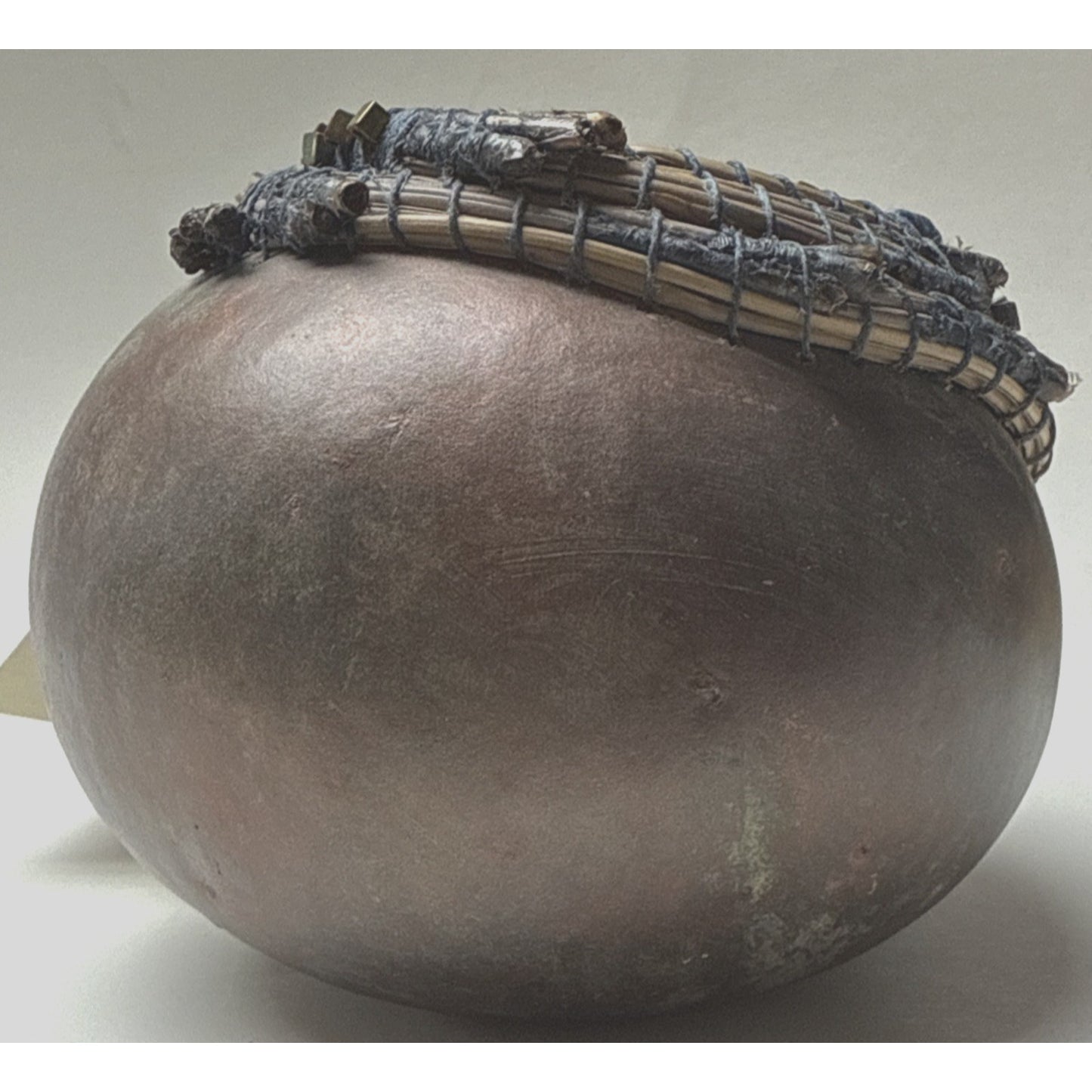 Vintage Phyl Campbell Handmade Gourd Basket Beadwork Signed