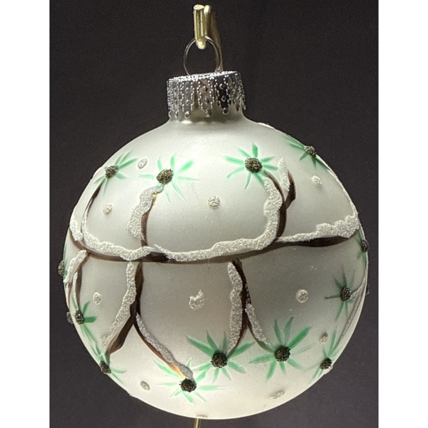 Sterling Inc Blown Mercury Glass Hand Painted Christmas Ornament Cardinals Box