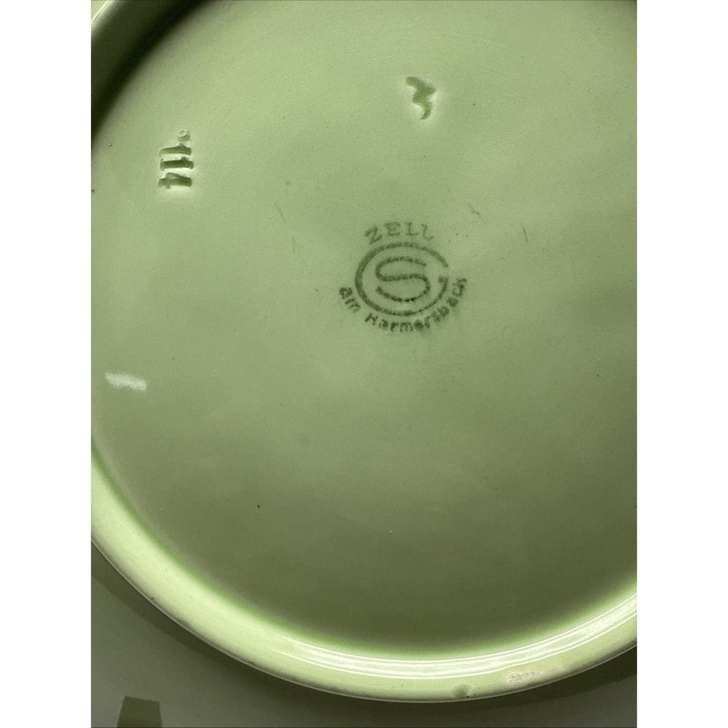 Old Zell Harmersbach Majolica Germany Grapes Leaves Hand Painted Green #114