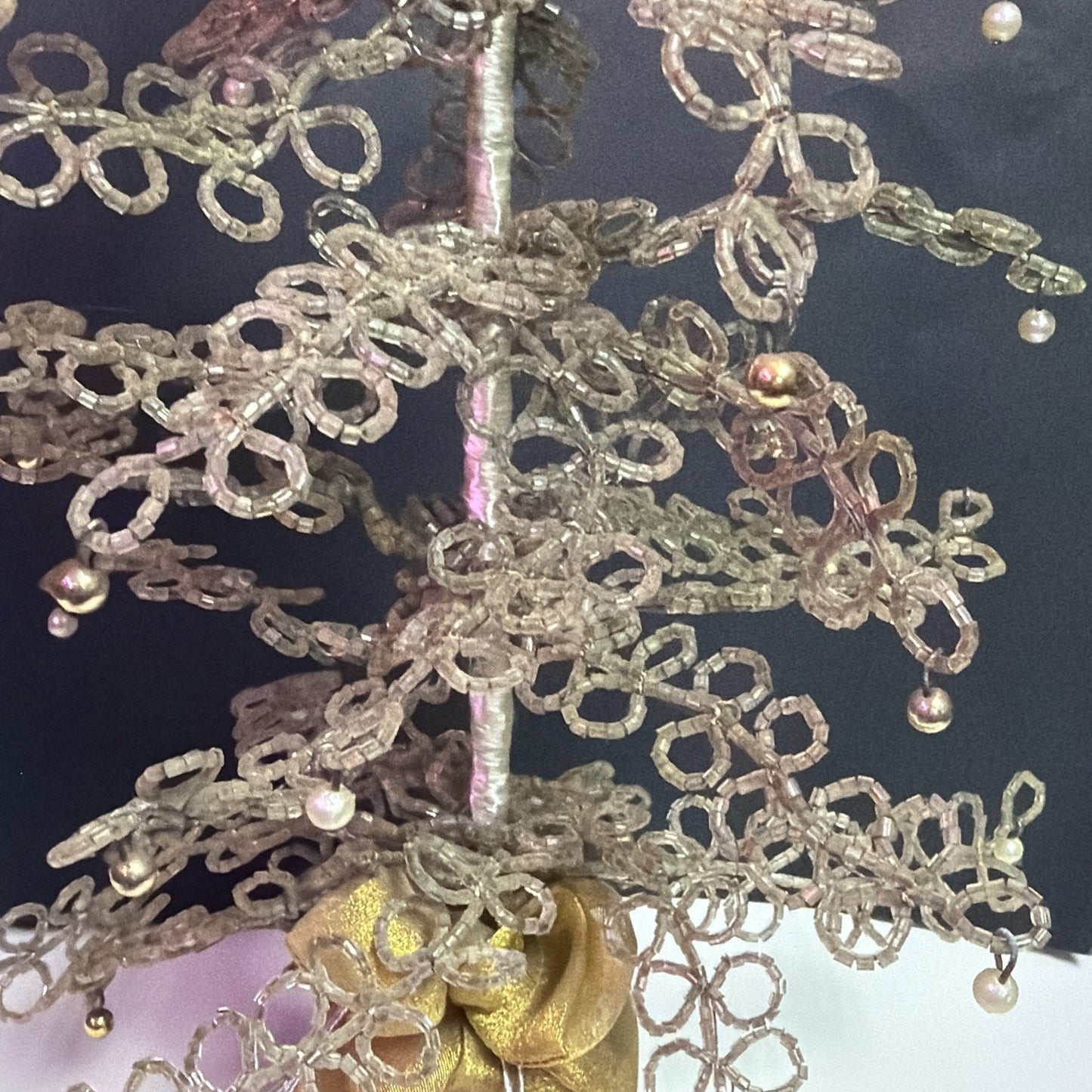Vintage French Style Glass Beaded Jeweled Christmas Tree As Is