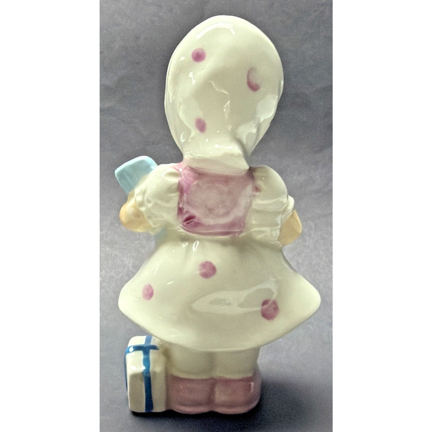 Vtg Ucagco Little Kerchief Girl Porcelain Figurine Presents Gifts Japan AS-IS
