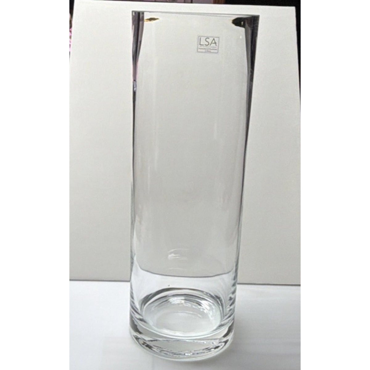 LSA International Mouth Blown Column Vase Large Clear Cylinder Holder As Is