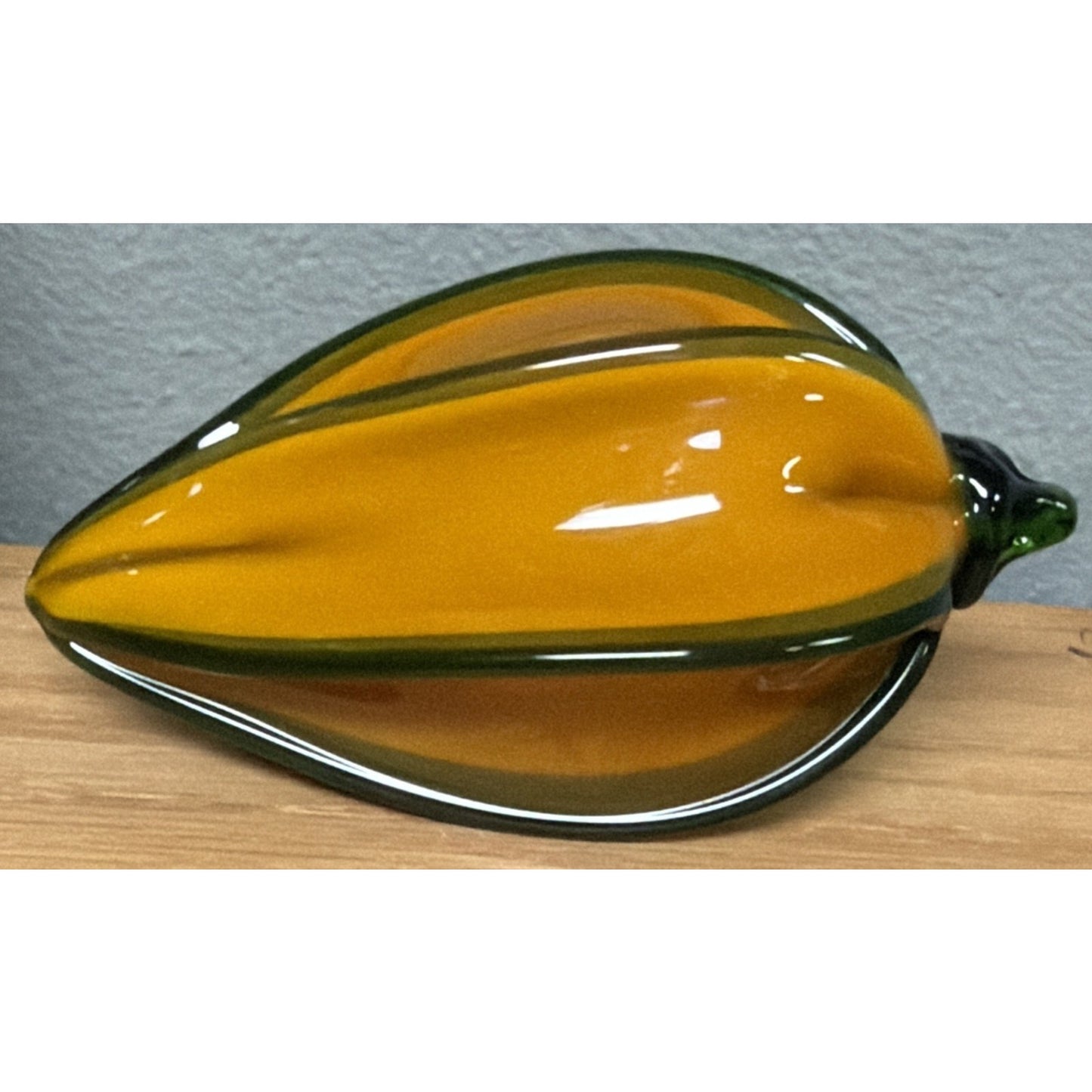 Vintage Murano Glass Star Fruit Squash Vegetable Paperweight Layered Applied