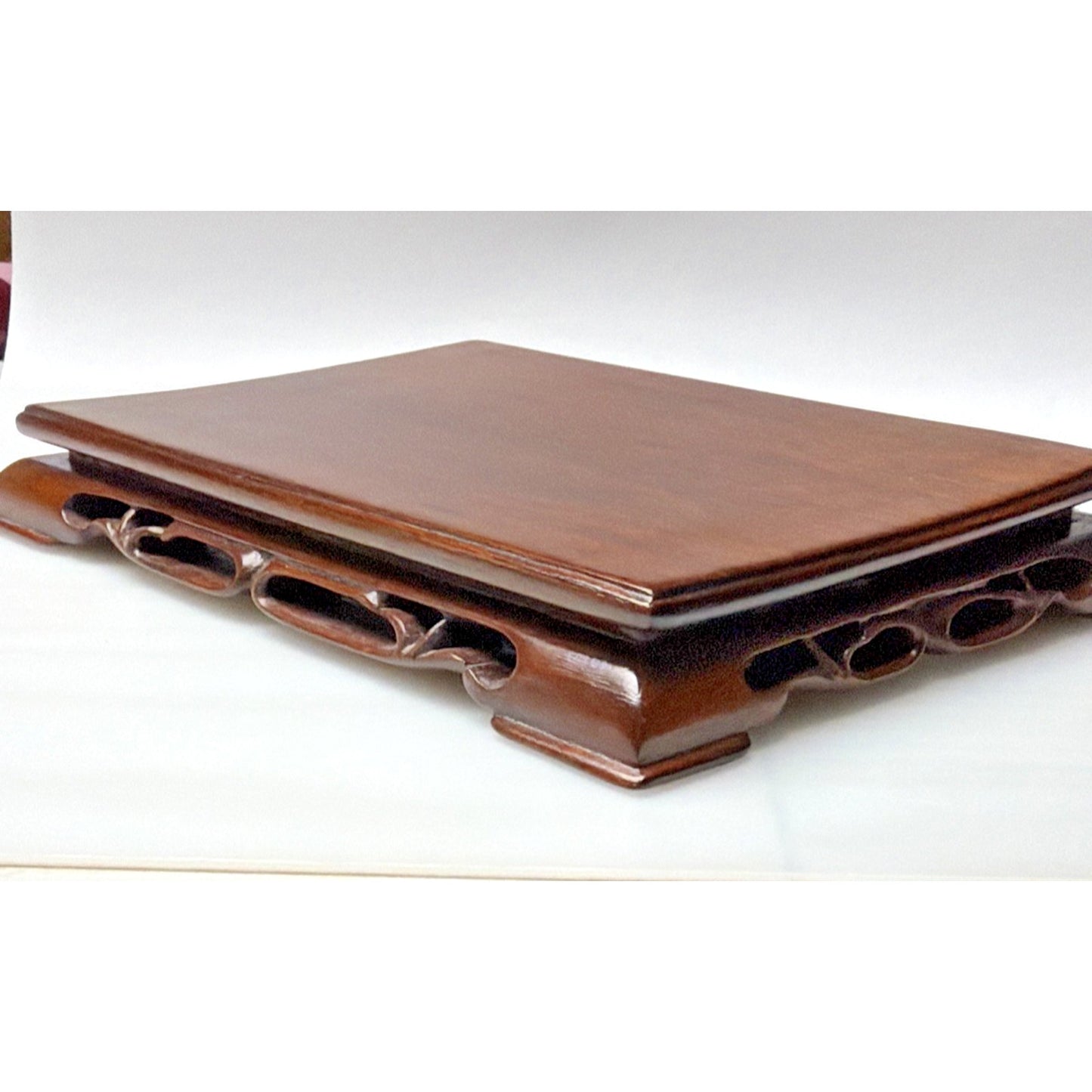 Old Chinese Hard Wood Carved Display Stand Base Pedestal Table