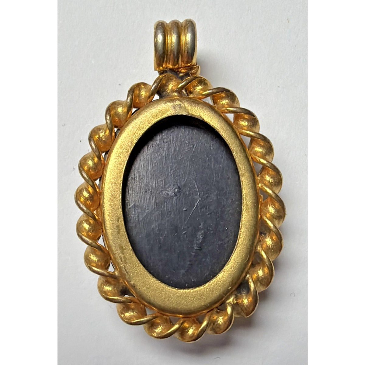 Vintage Lot of 2 Cameo Mesh Bracelet Black Gold Tone Pendant Twisted Frame