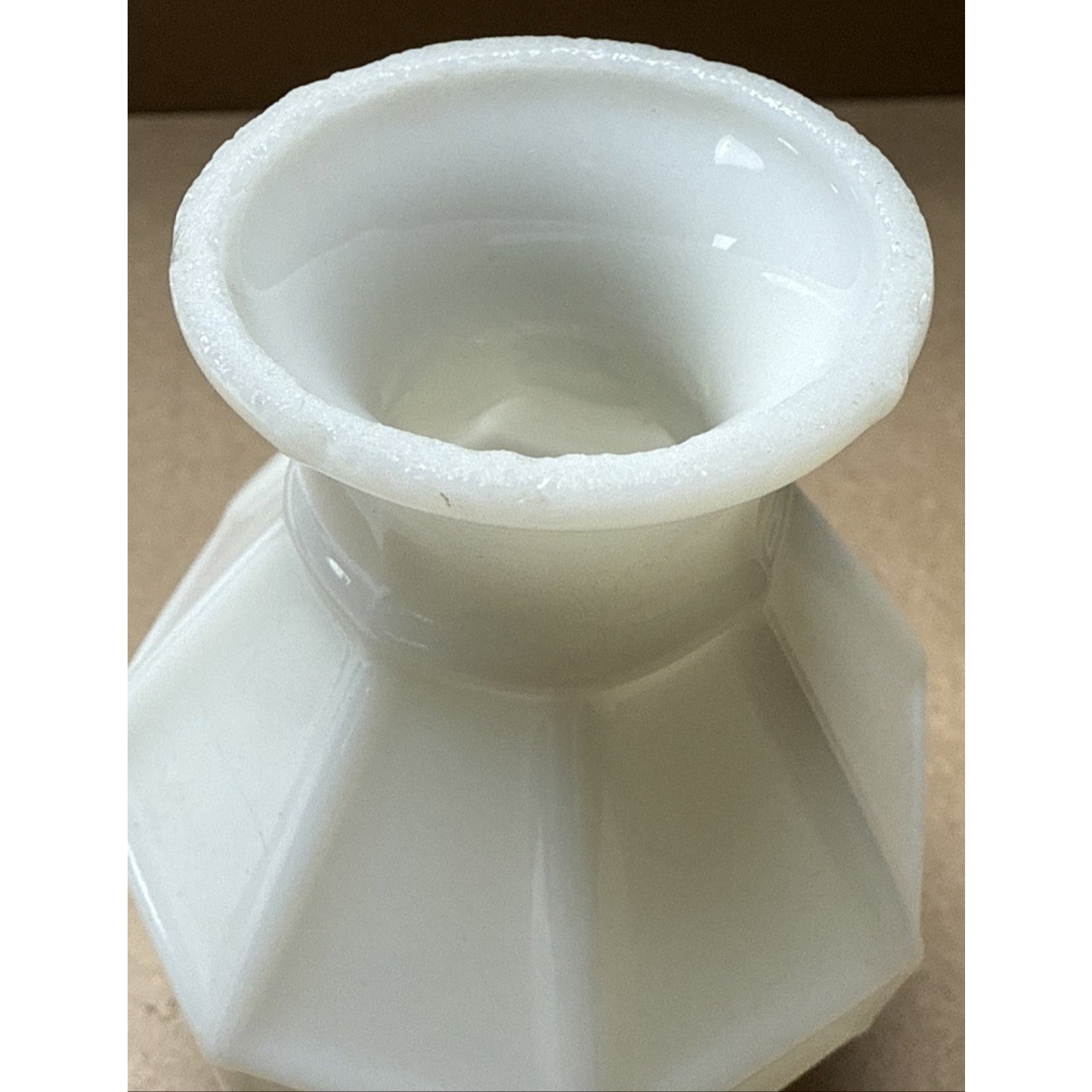 Antique Miniature Oil Lamp Mission Block Milk Glass As-Is