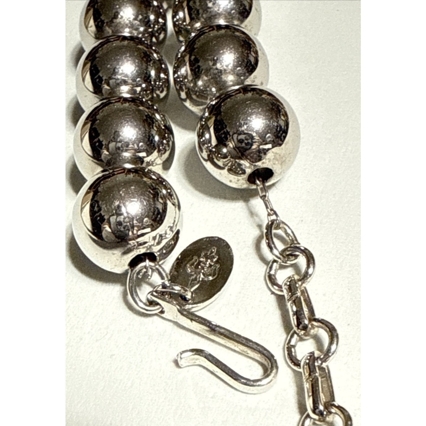 Vintage Vendome Jewelry Silver Ball Bead Necklace Chain Adjustable
