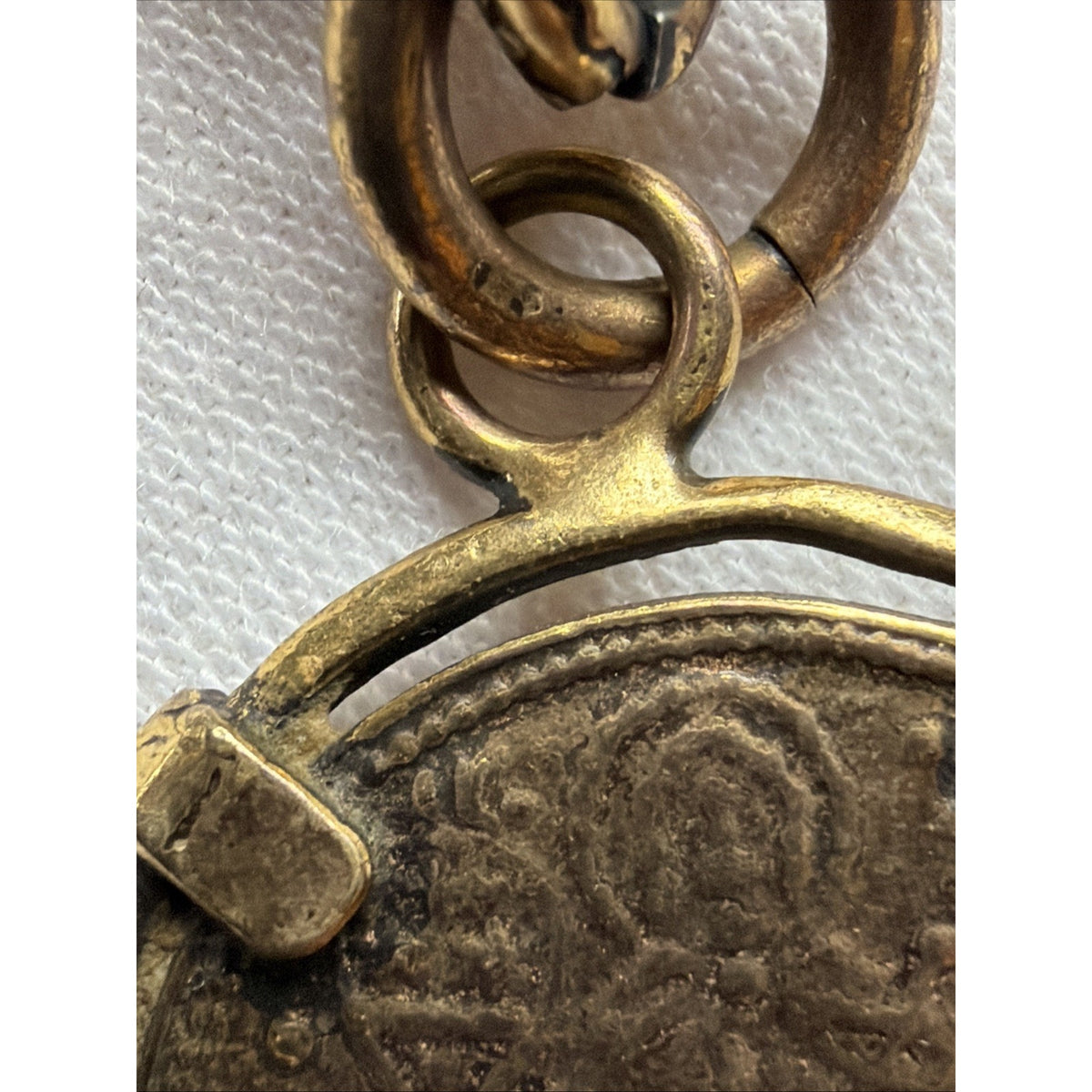 Vintage Coin Charm Bracelet Statement Medallion Florin Saint Jean Baptiste