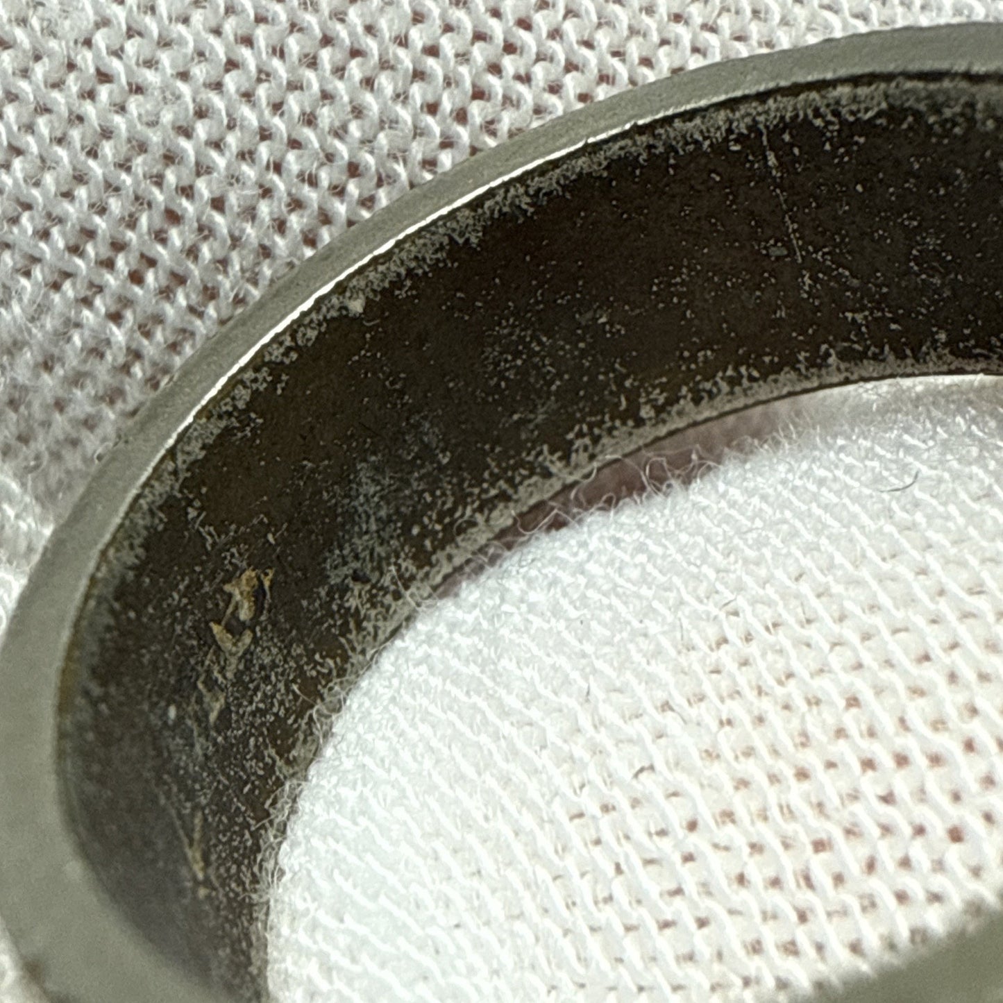 Vintage Uncas Cigar Band Ring Sz 7 Silver Gold Metal Ribbed As-Is