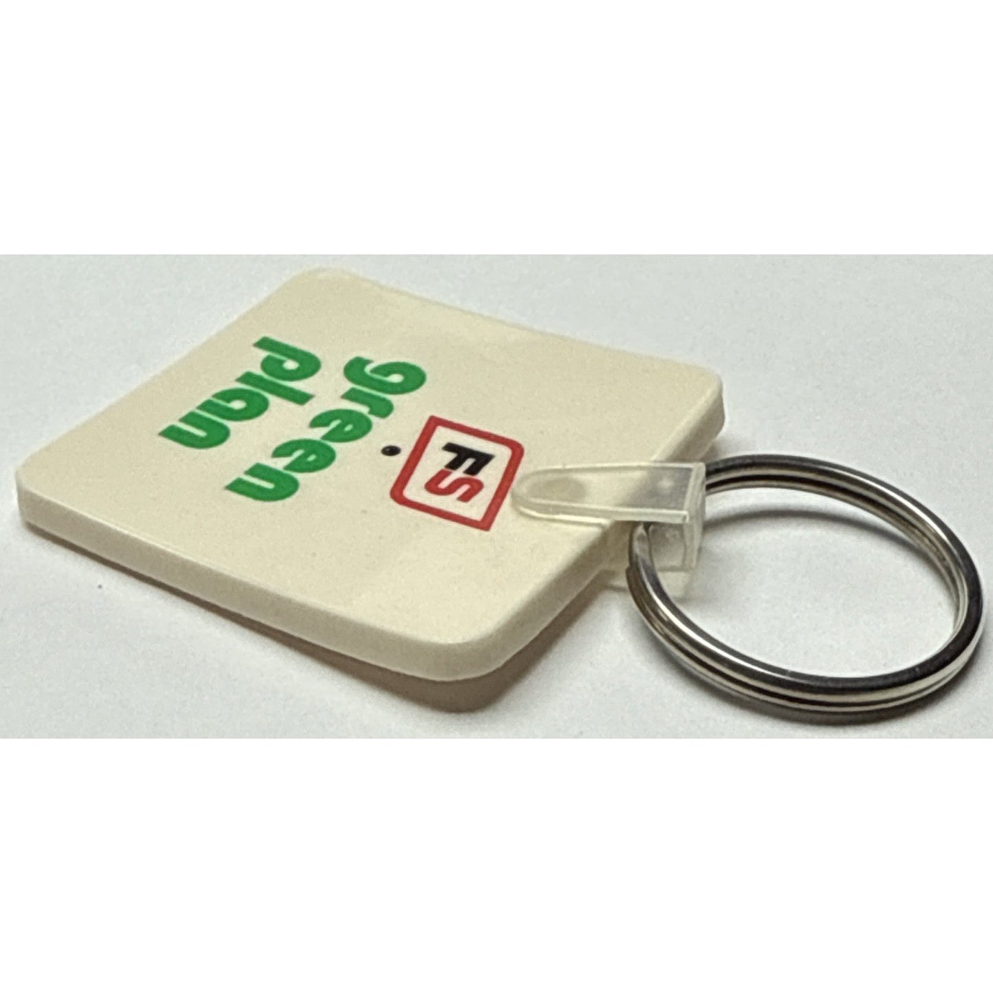 Vintage FS Seed Company Green Plan Farming Keychain Key Ring Rubber Vinyl