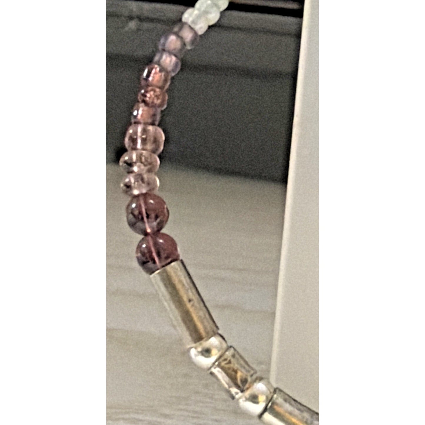 Retired Silpada Sterling Silver Glass Beaded Loop Purple Panache Earrings W2771