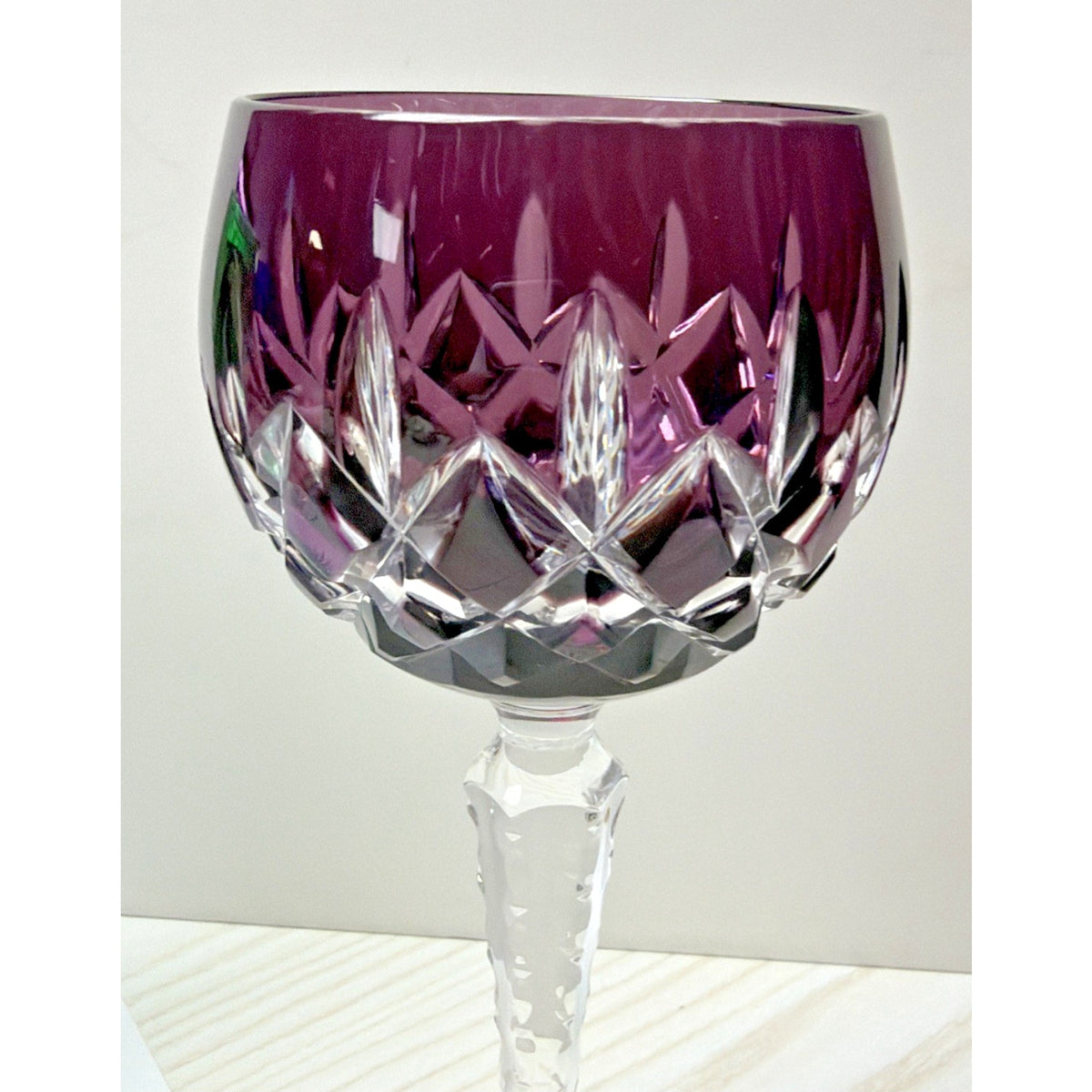 Vintage Lot of 4 Ajka Arabella Hock Crystal Wine Glass Cut To Clear