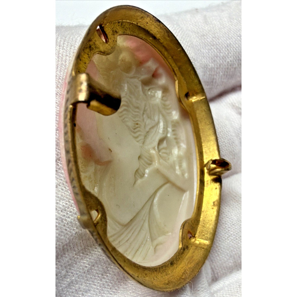 Vintage Lot of Cameo Jewelry Pins Brooches Sarah Coventry Clip Earrings As Is