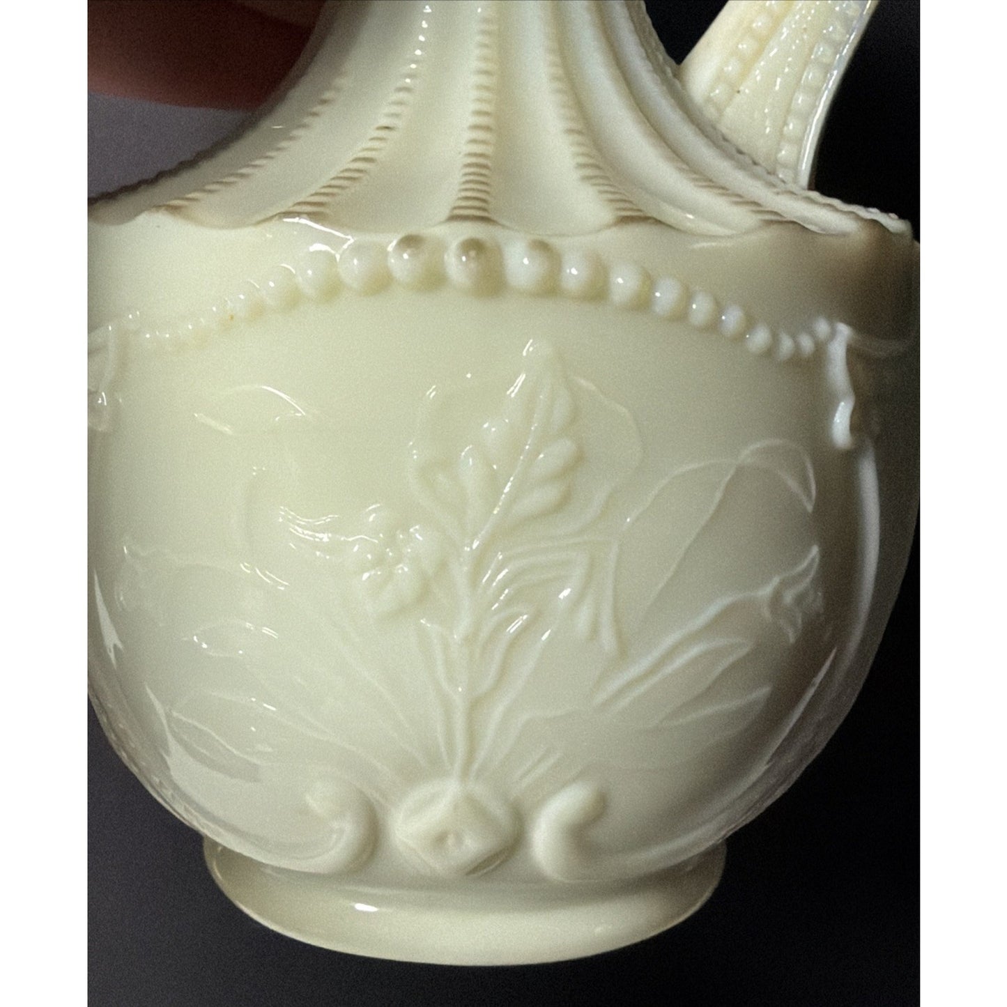 EAPG National Northwood Glass Iris Wild Bouquet Custard Uranium Cruet No Stopper
