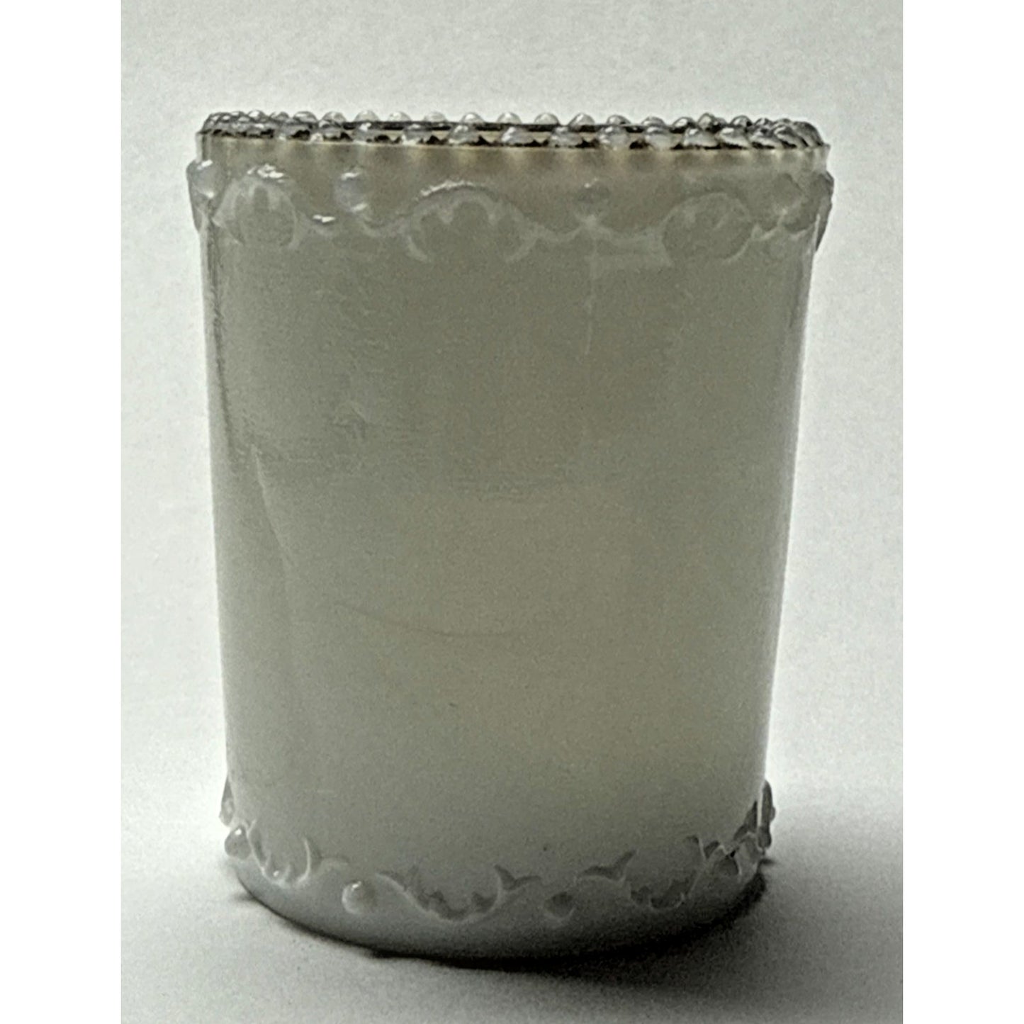 EAPG Unidentified Milk Glass Toothpick Matchstick Tobacco Childs Bead Scroll