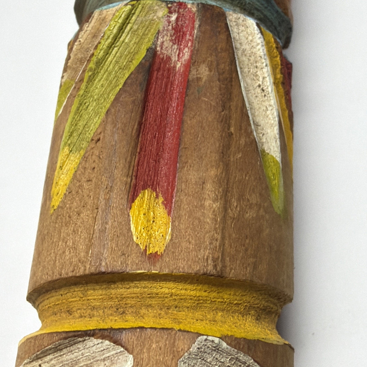 Vintage Chippewa Wood Carved Totem Pole Hand Painted As Is