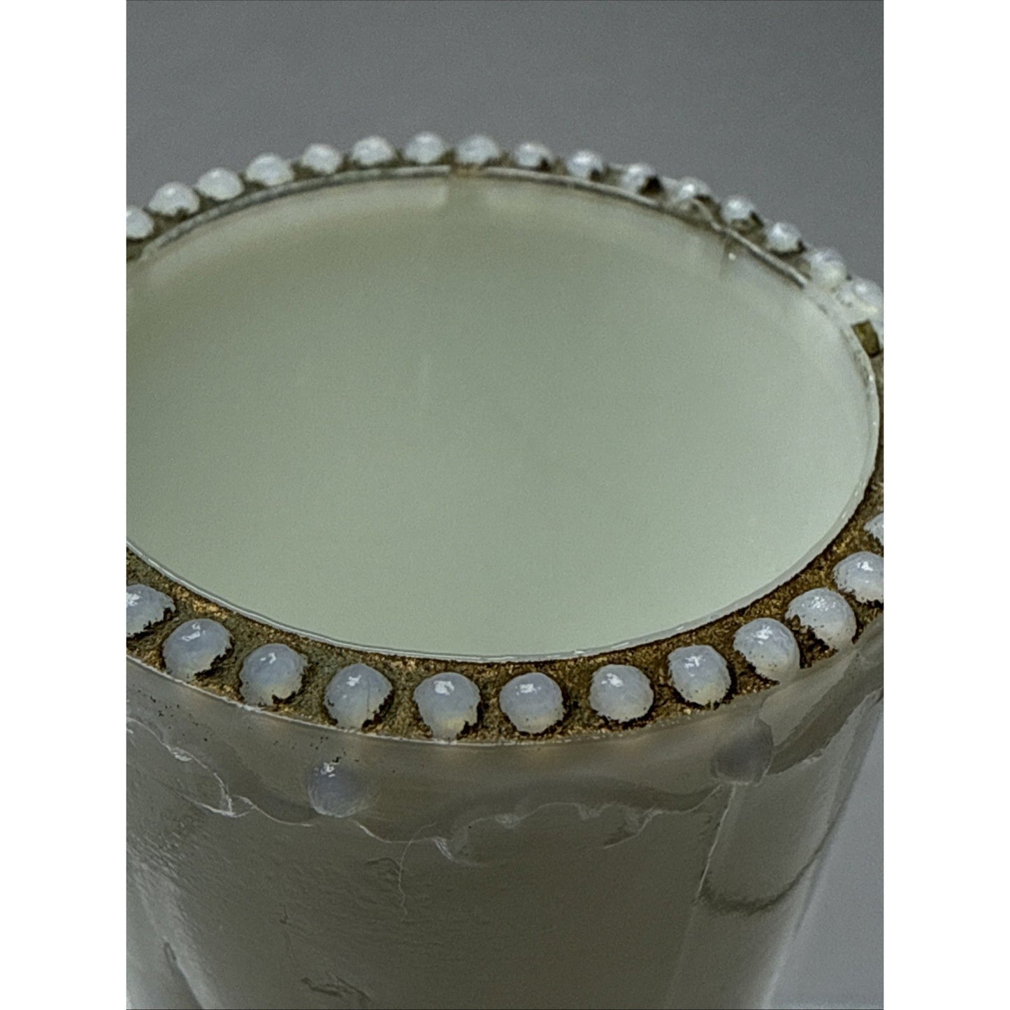 EAPG Unidentified Milk Glass Toothpick Matchstick Tobacco Childs Bead Scroll