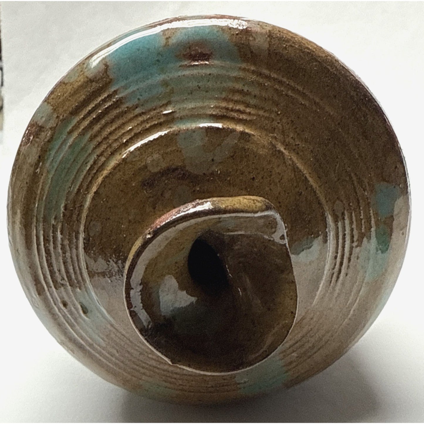 MCM Bailey Studio Art Pottery Glazed Vase Weed Pot Brown Green As Is