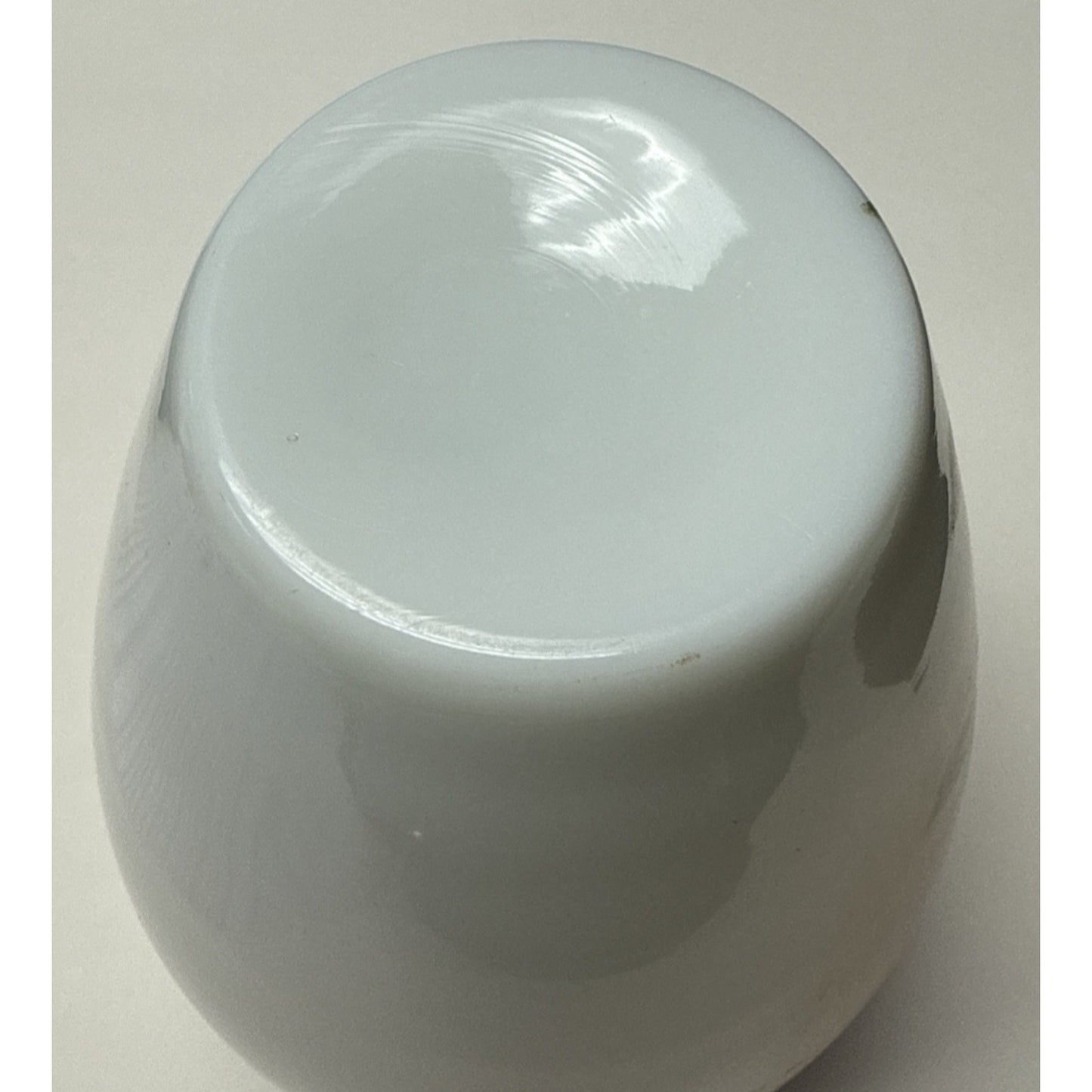 EAPG Victorian Fostoria Opaque Milk Glass Hand Paint Green Rose Bulb Vase As-Is
