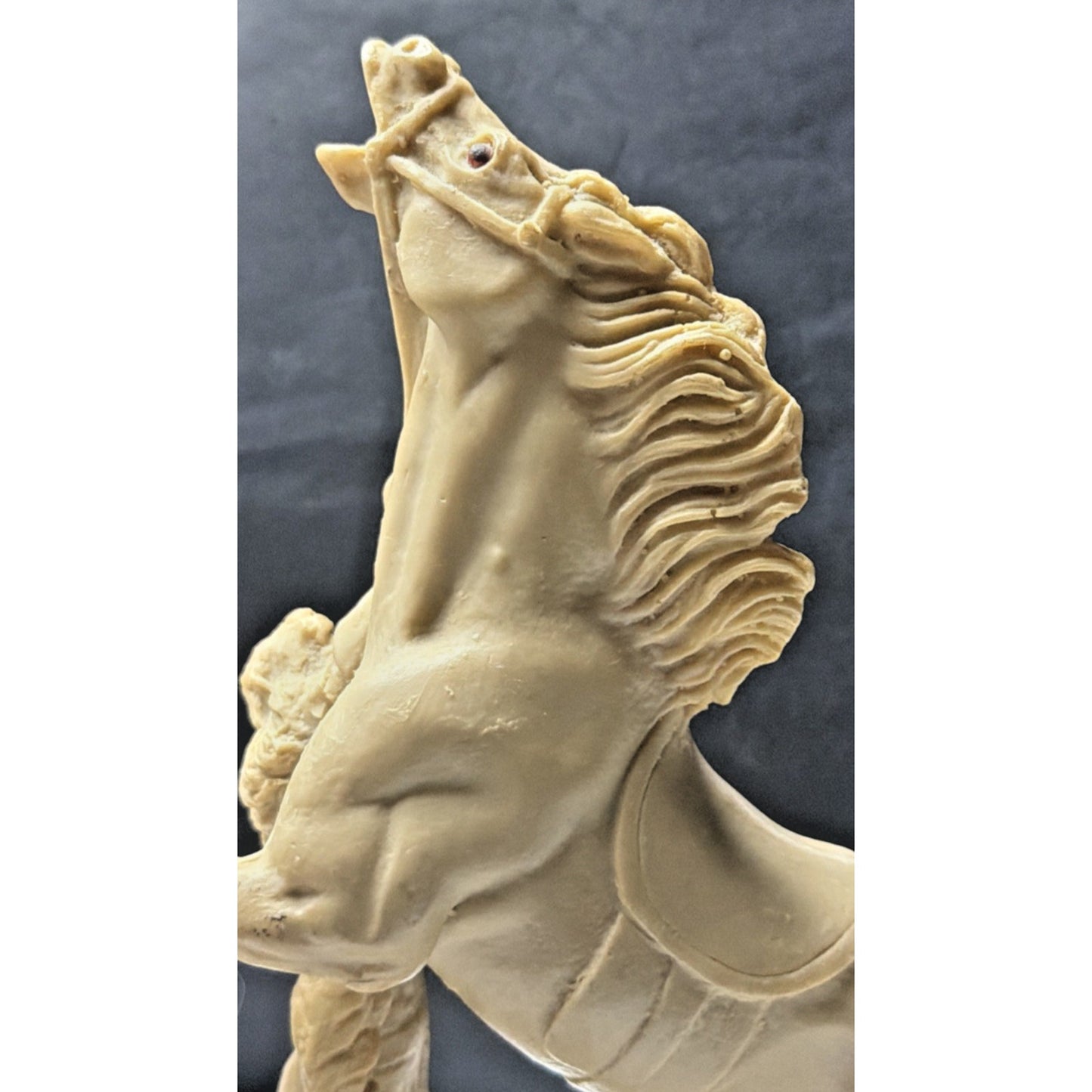 Vtg Italian Horse Sculpture Cowgirl Woman Domatrice Alabaster Composite Carving