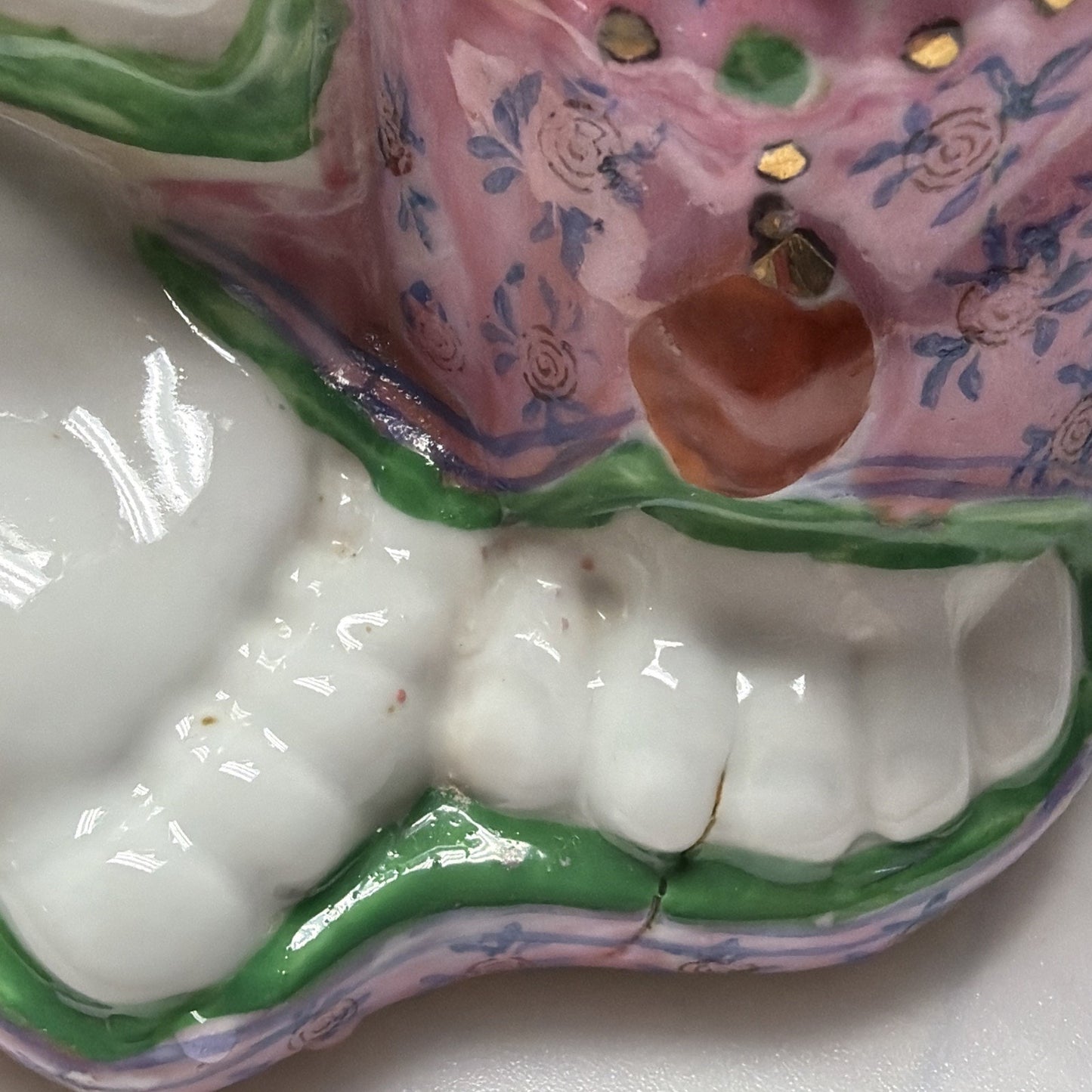 Chinese Famille Rose Jaune Laugh Buddha Fertility Painted 5 Children 12" Stamped
