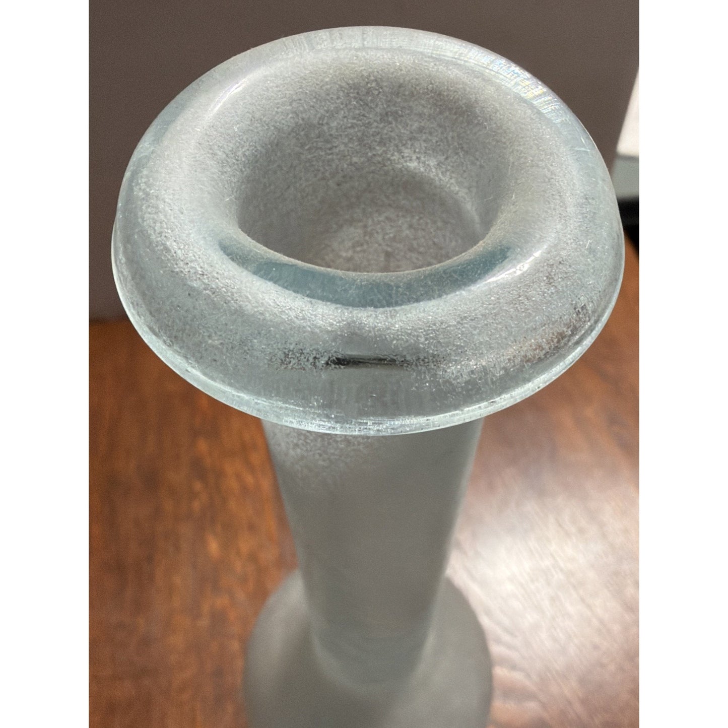 Rachel Ashwell Shabby Chic Scavo Texture Long Neck Glass Vase Rolled Lip Amphora