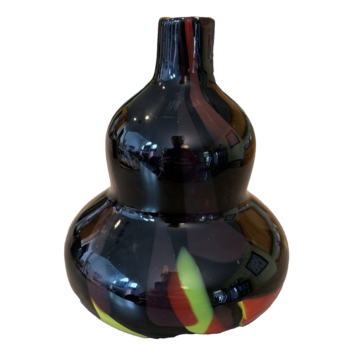 Vintage Murano Glassware Art Glass Vase Sommerso Abstract Double Gourd Shape