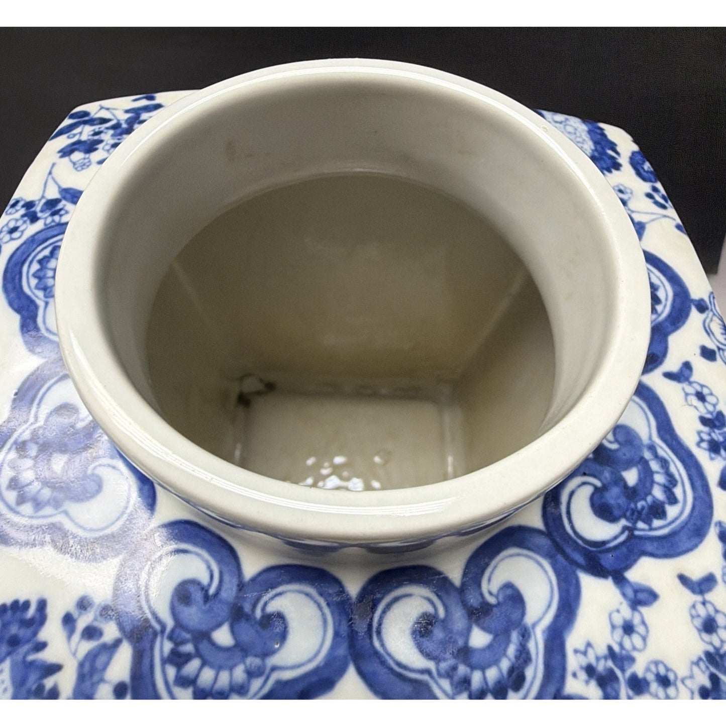Vintage Bombay Co Canister Chinese Famille Rose Blue White Chinoiserie Large Jar