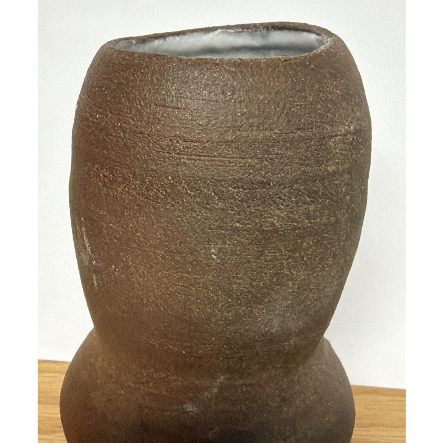 Old Japanese Bizen Pottery Earth Wood Fired Glazed Double Gourd Vase Read