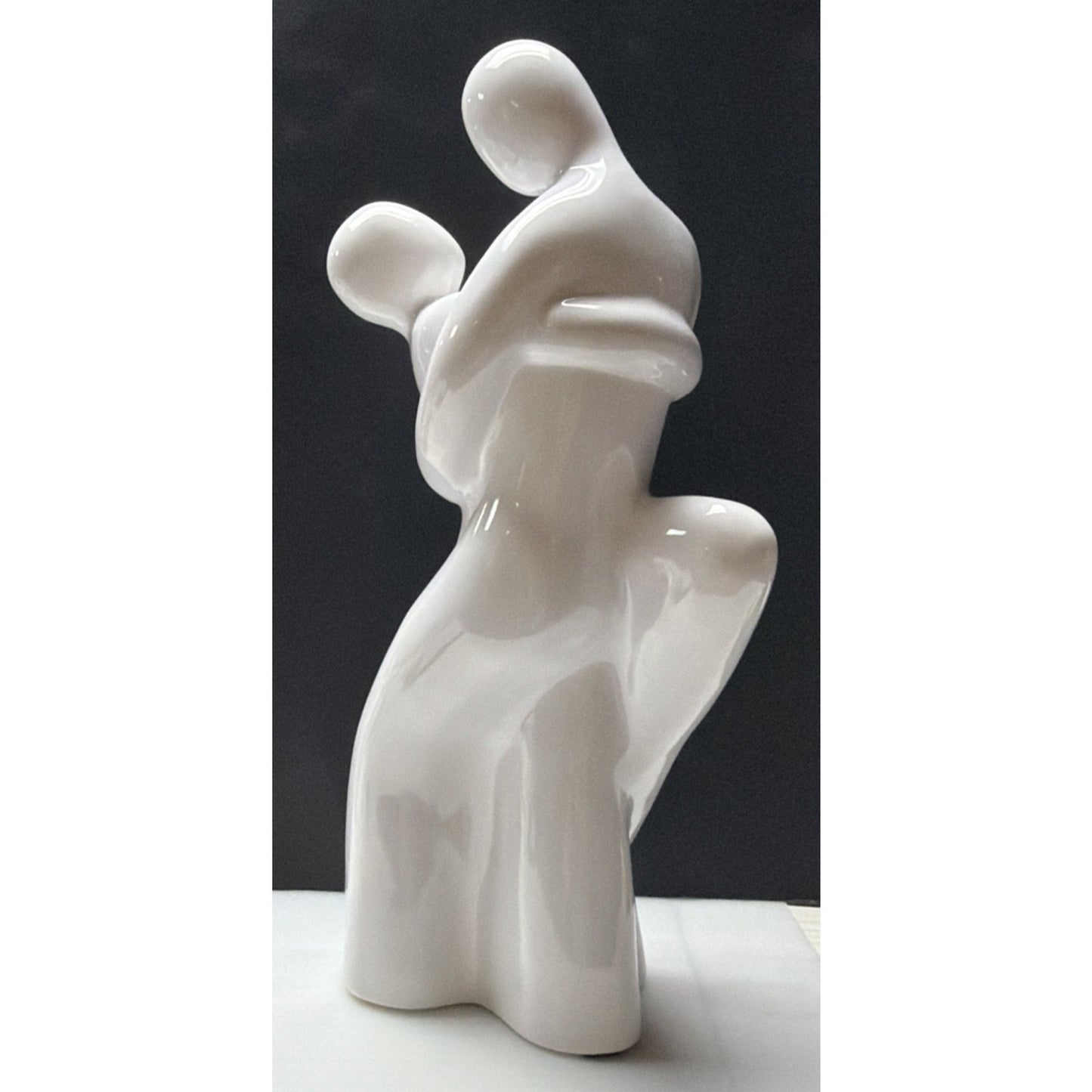 MCM Royal Haeger Ceramic Sculpture Dancing Lovers Embrace White Glaze Large