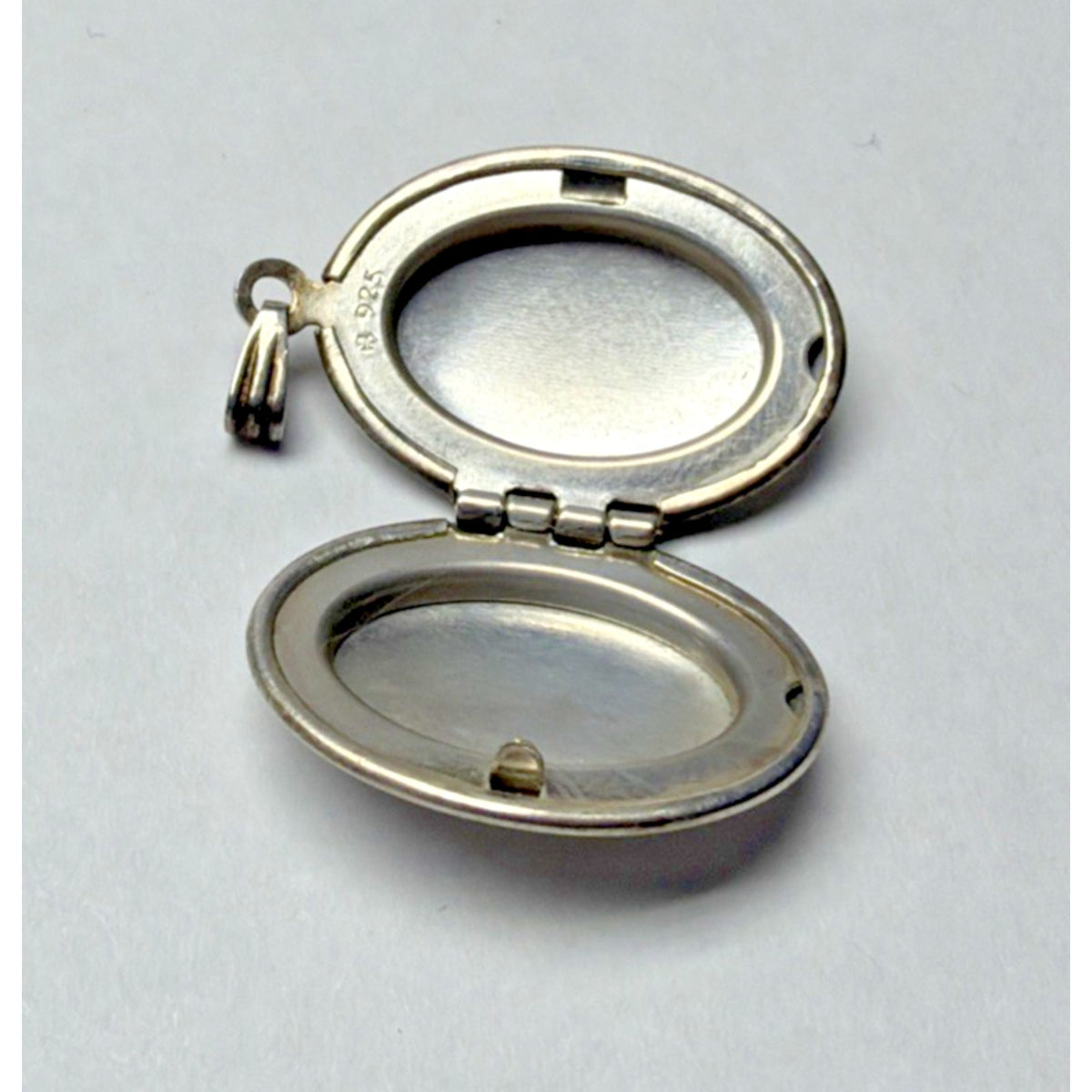 Vintage Sterling Silver Locket Pendant Etched Monogram As Is