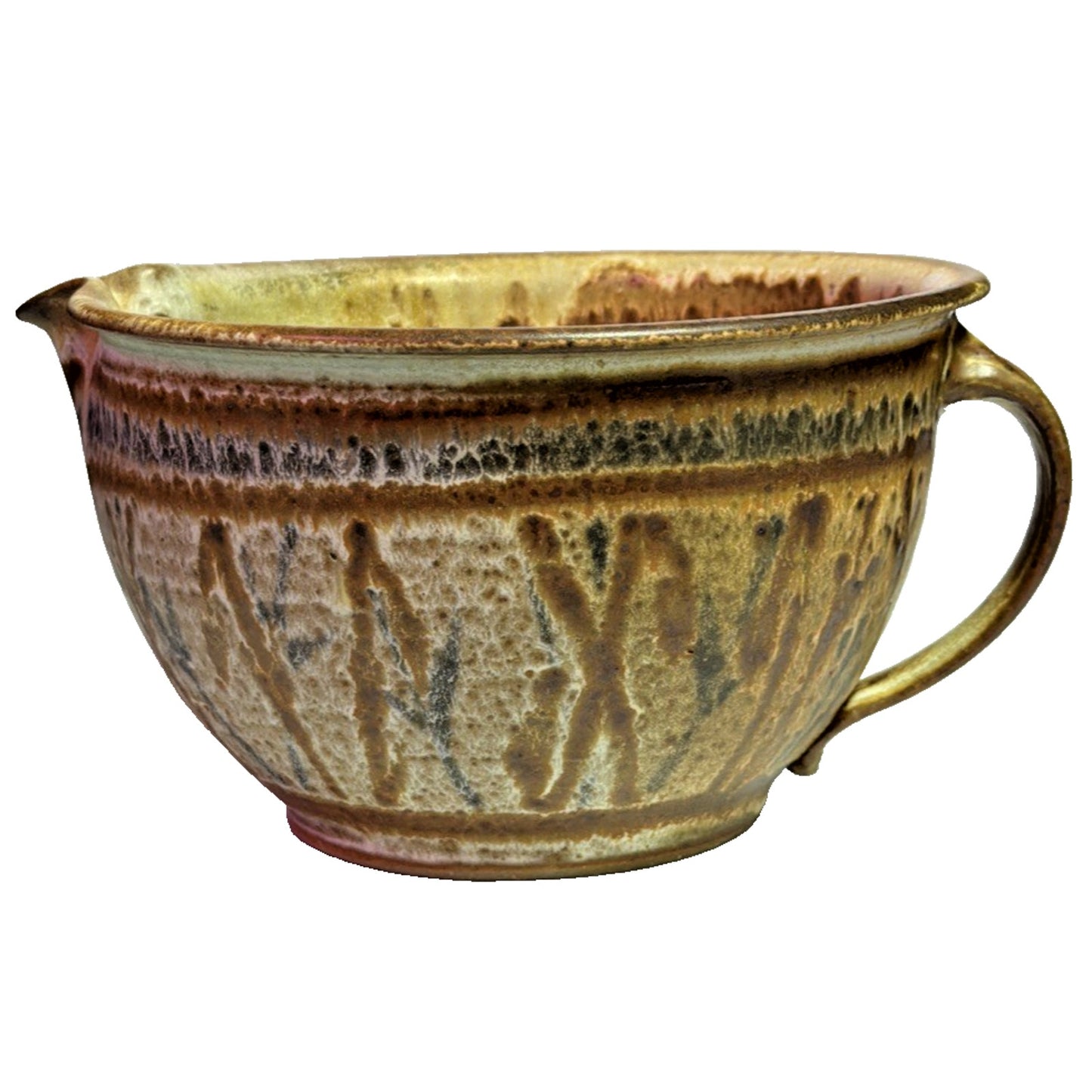 Vintage Dan Keegan Stoneware Art Pottery Pitcher Handled Bowl Glazed Abstract