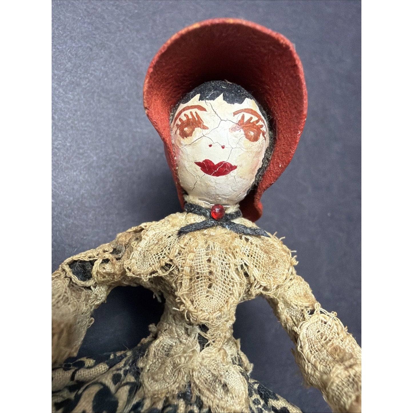 Old Lot of 2 Artist Anna Laura Dolls Women Dresses Hats Victorian As Is Damage