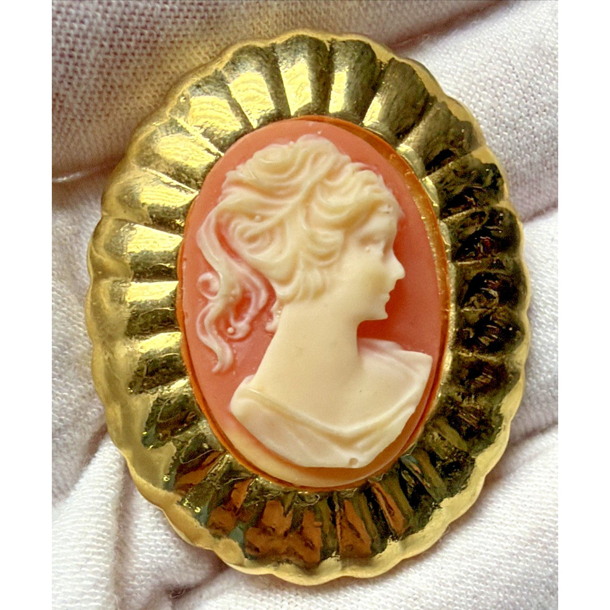 Vintage Lot of Cameo Jewelry Pins Brooches Sarah Coventry Clip Earrings As Is