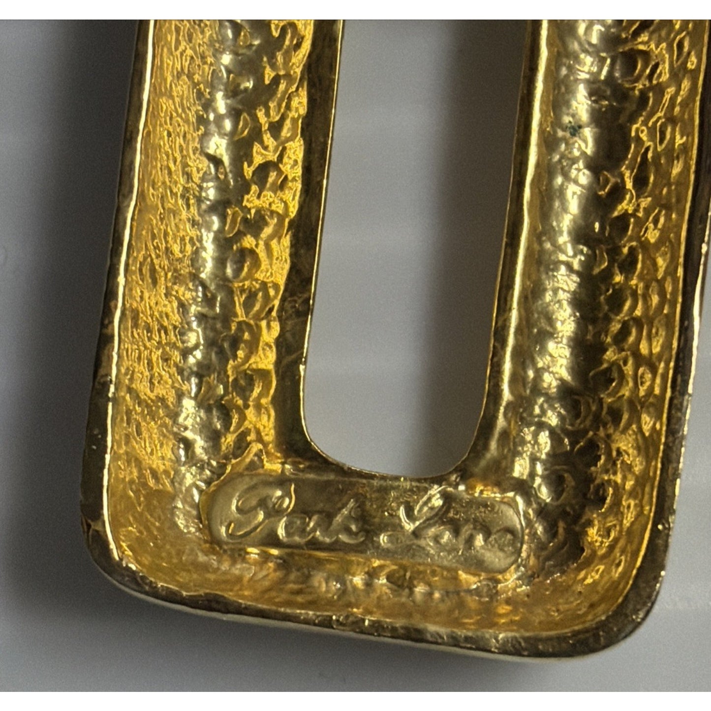 Vintage Park Lane Gold Tone Pave Rhinestone Door Knocker Post Earrings Modernist