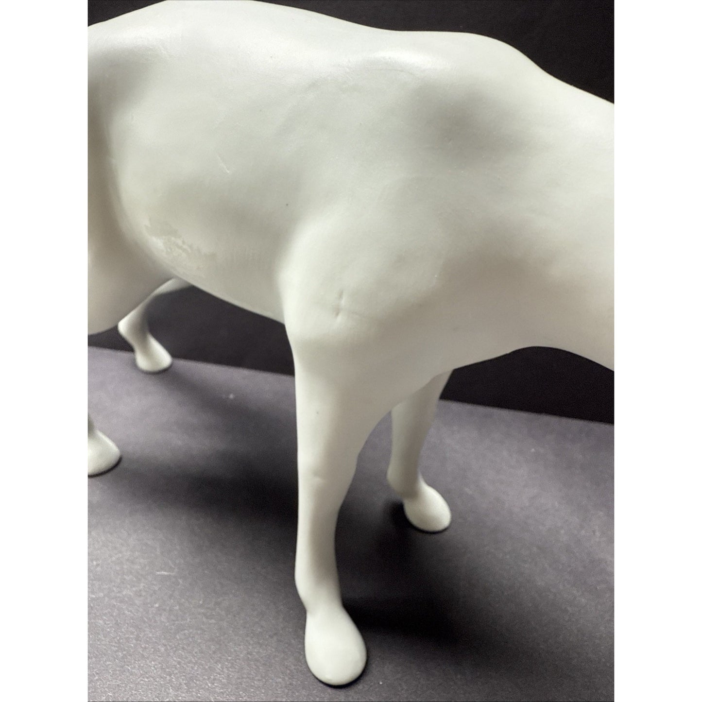 Vintage Dept 56 Snowy White Porcelain Doe Deer Sleigh Bell Statue