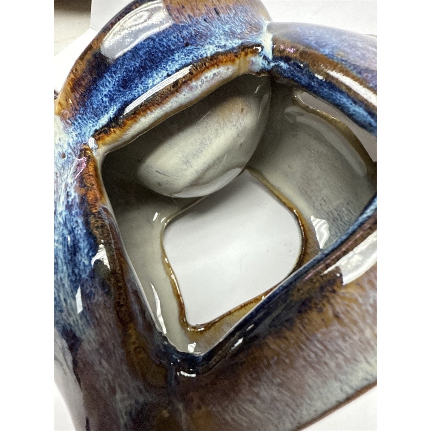 North Eagle Pottery Wall Glazed Folk Art Cat Vase Candle Holder Wax Warmer