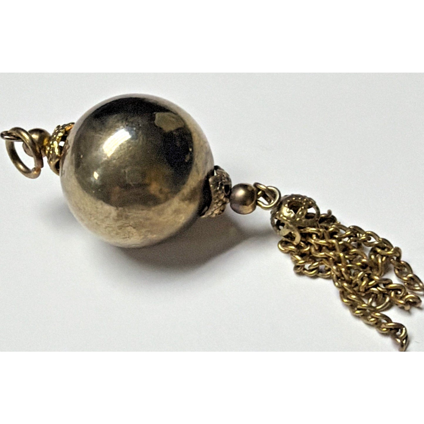 Vintage Baroque Style Pendant Ball Gold Tone Chain Tassel As Is