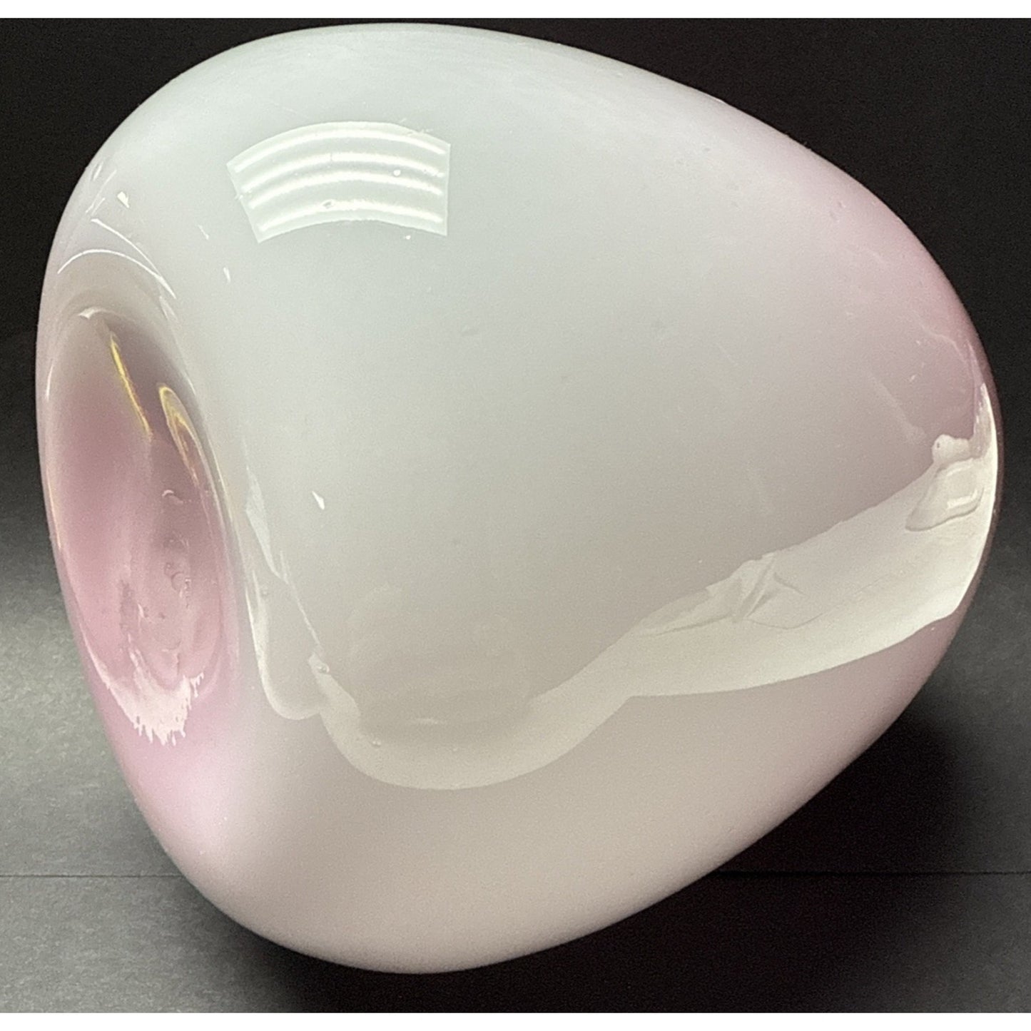 Victorian Stevens Williams Cased Peachblow Vase Crimped Edge Melon