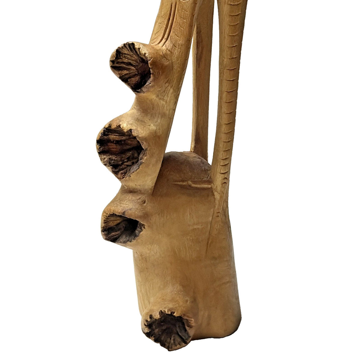 Vintage Hand Carved Heron Egret Sculpture Burlwood Wood Root Bird Statue