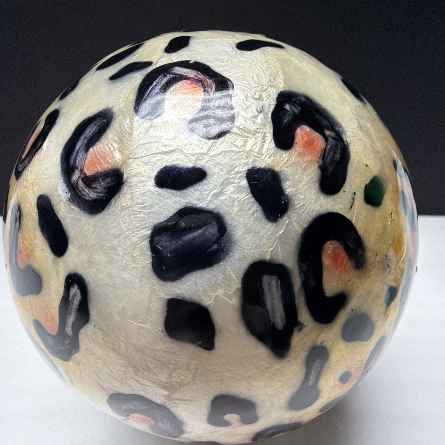 Vintage Leopard Print Capiz Shell Orbs Sphere Ball