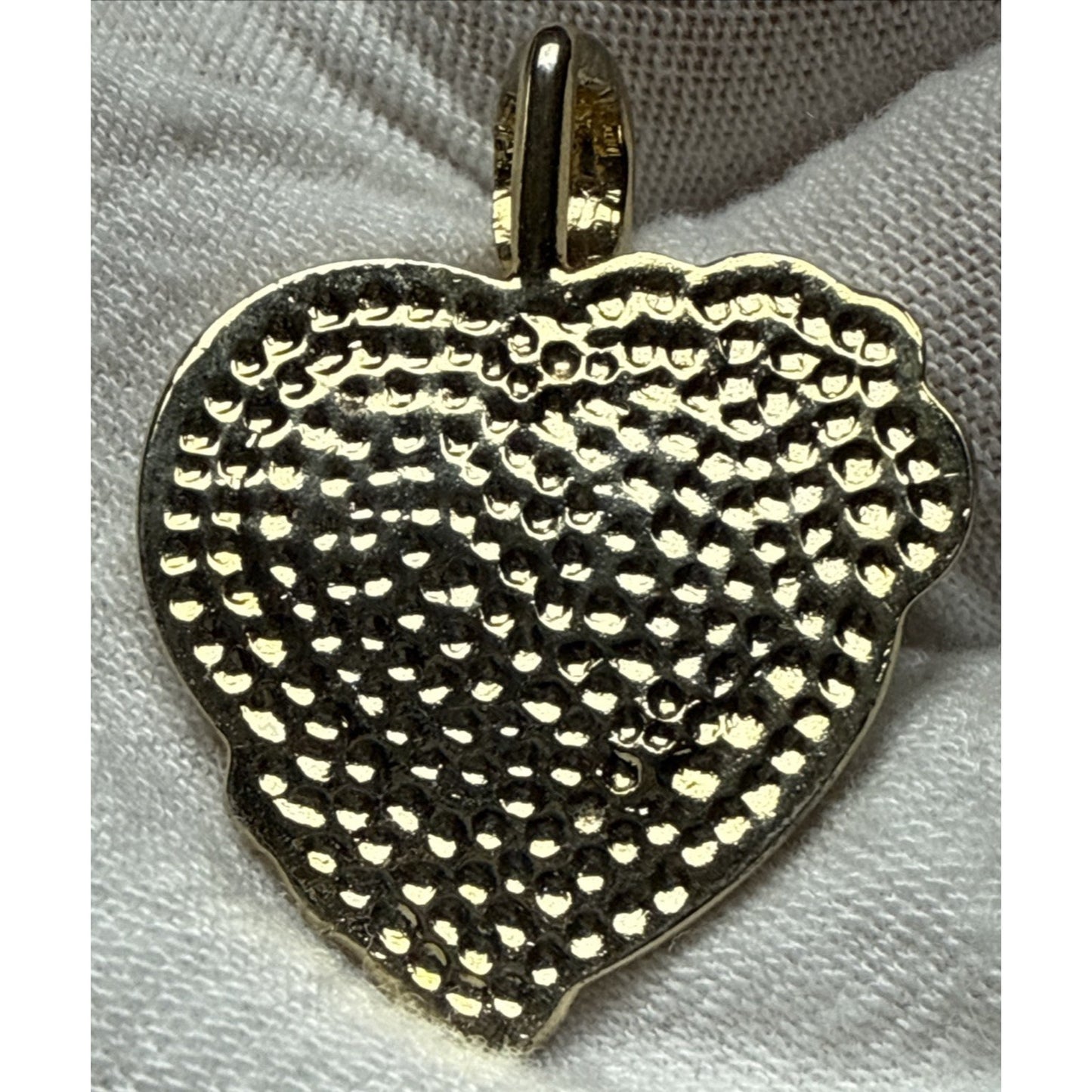 Vintage Gold Tone Floating Crystals Heart Pendant Black